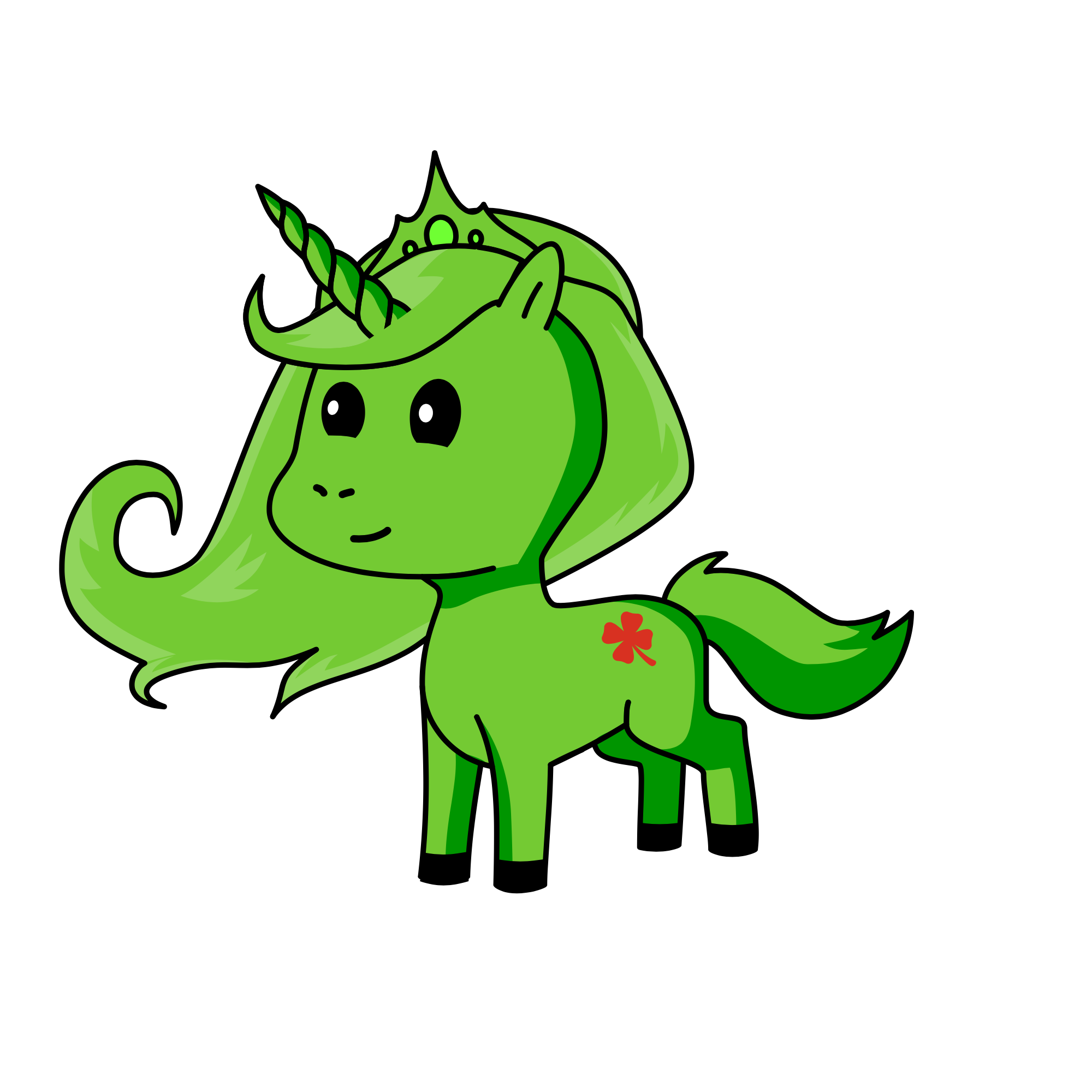 green, the unicorn