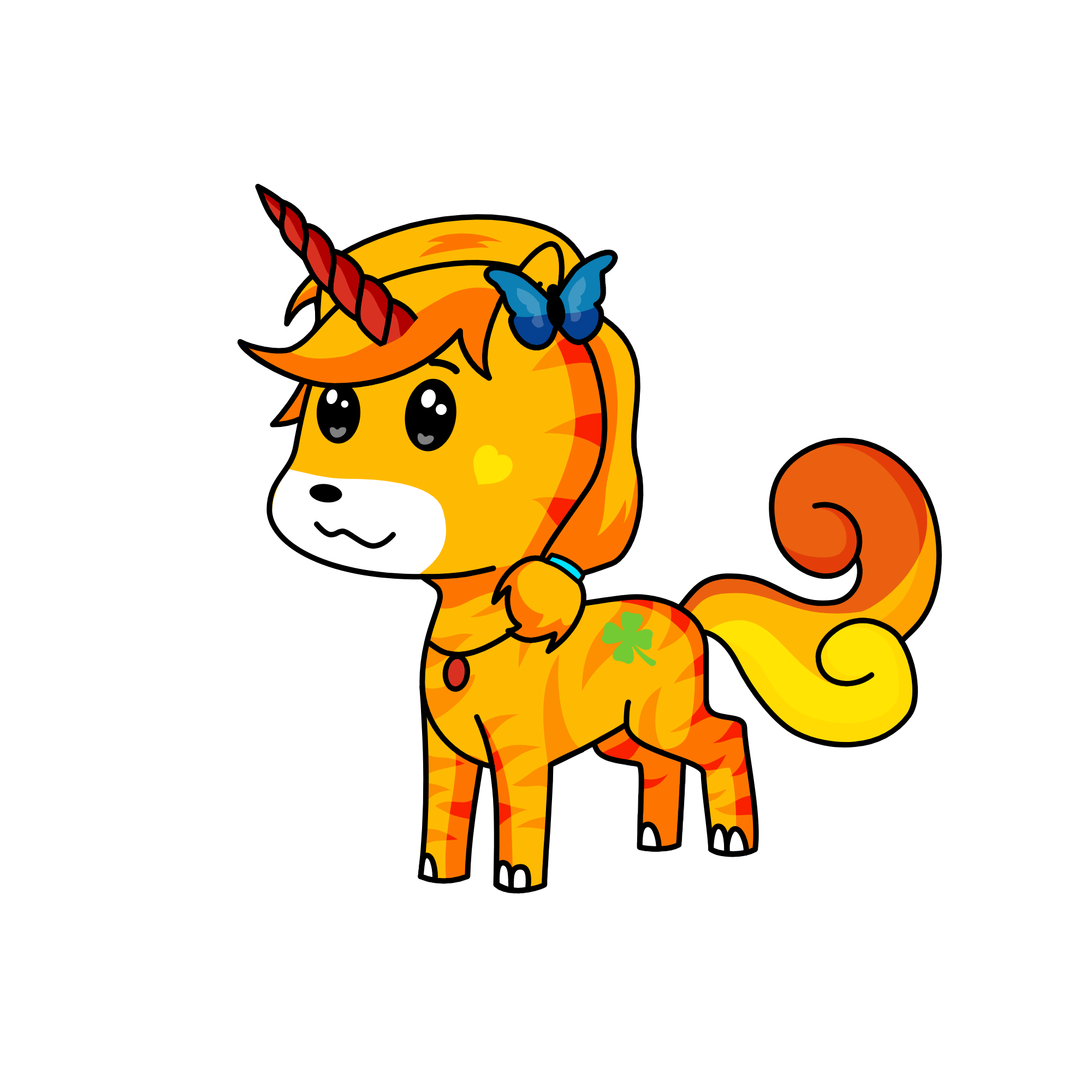 Fire flame, the unicorn