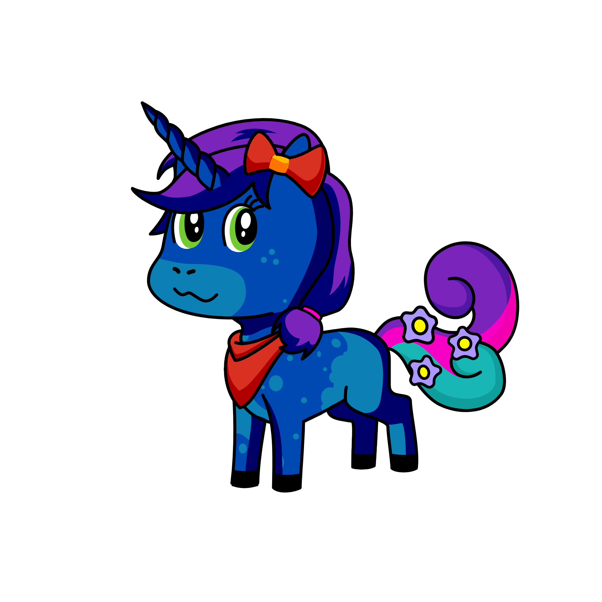 Blue, the unicorn