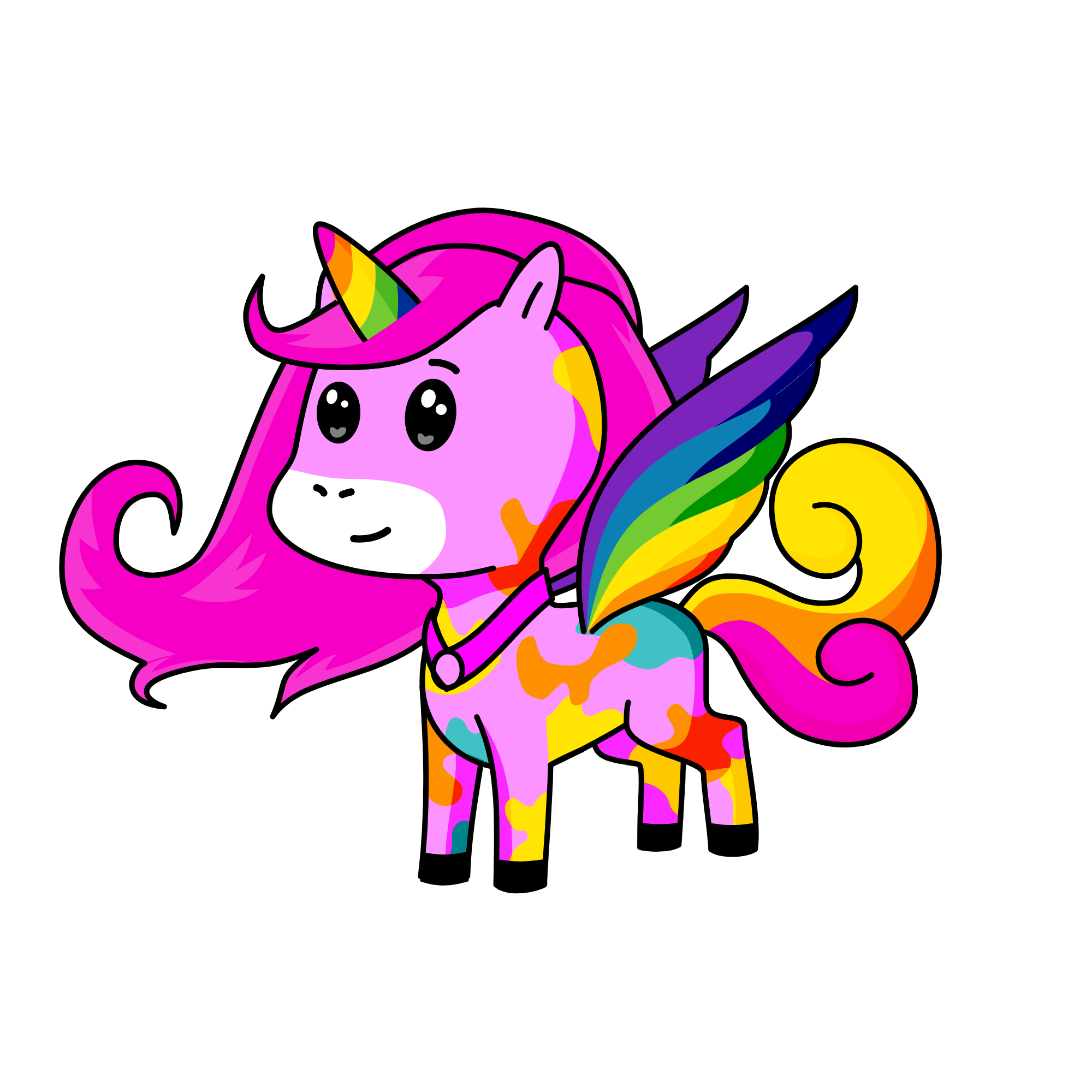 Rainbow shin, the unicorn