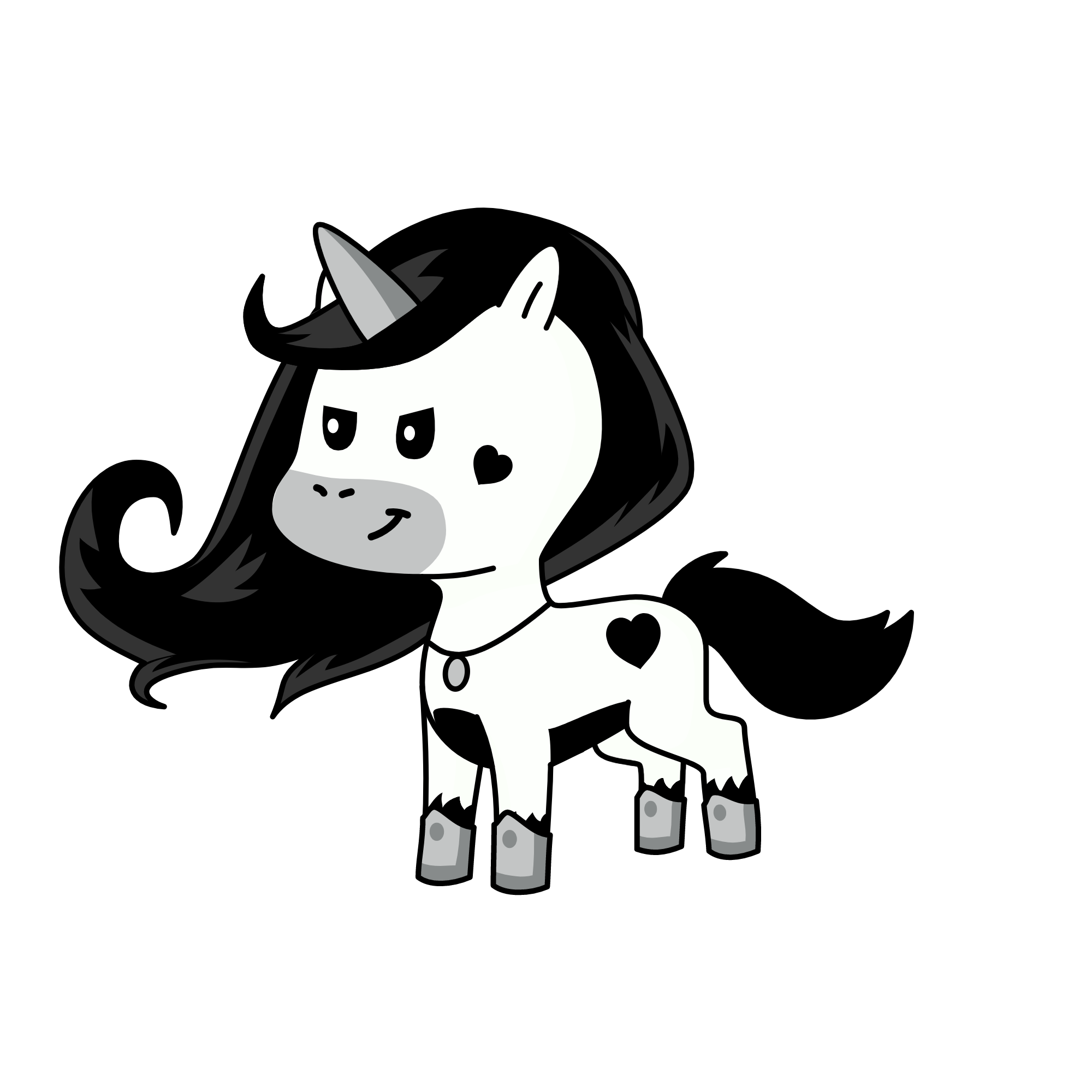 Grey, the unicorn