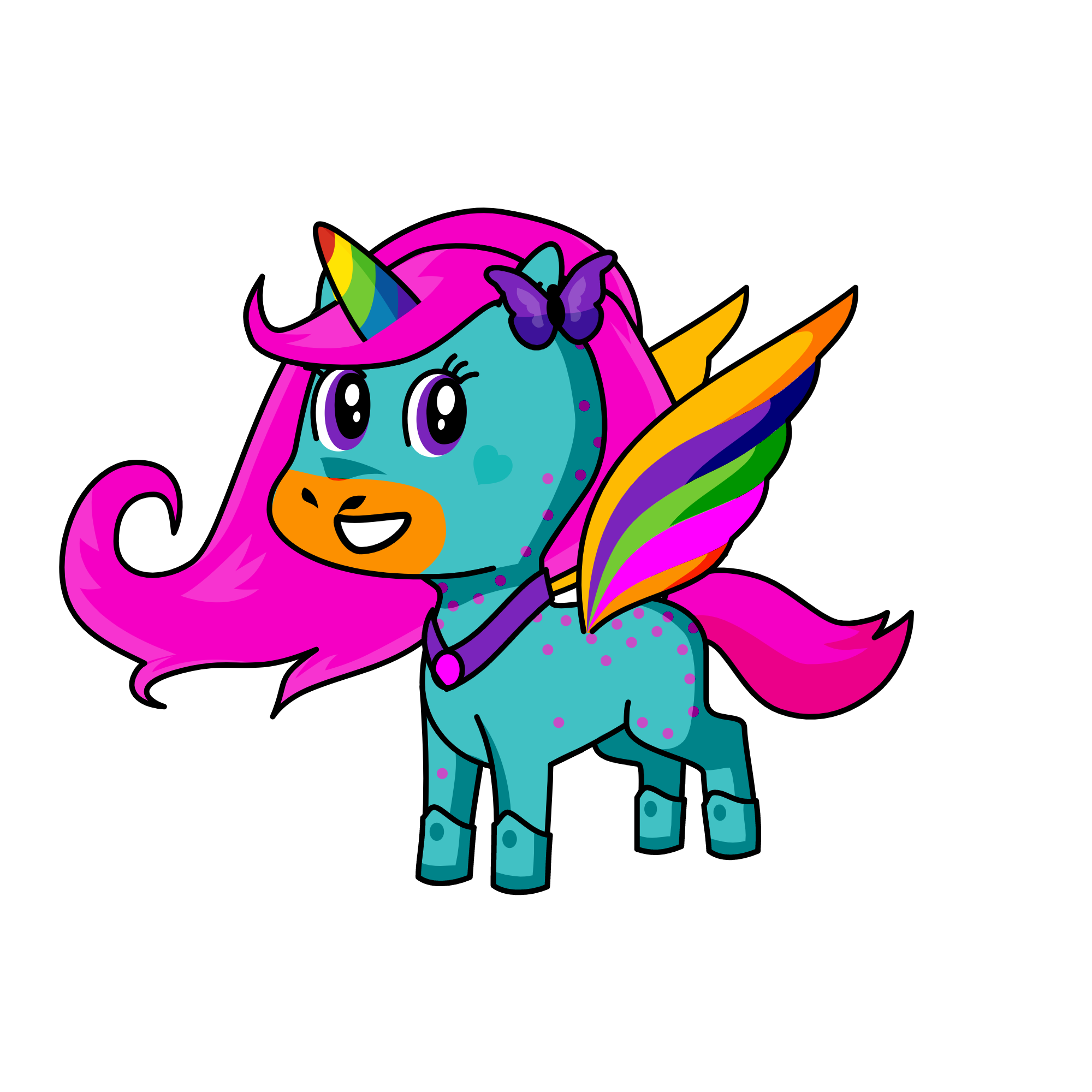 Rainbow, the unicorn