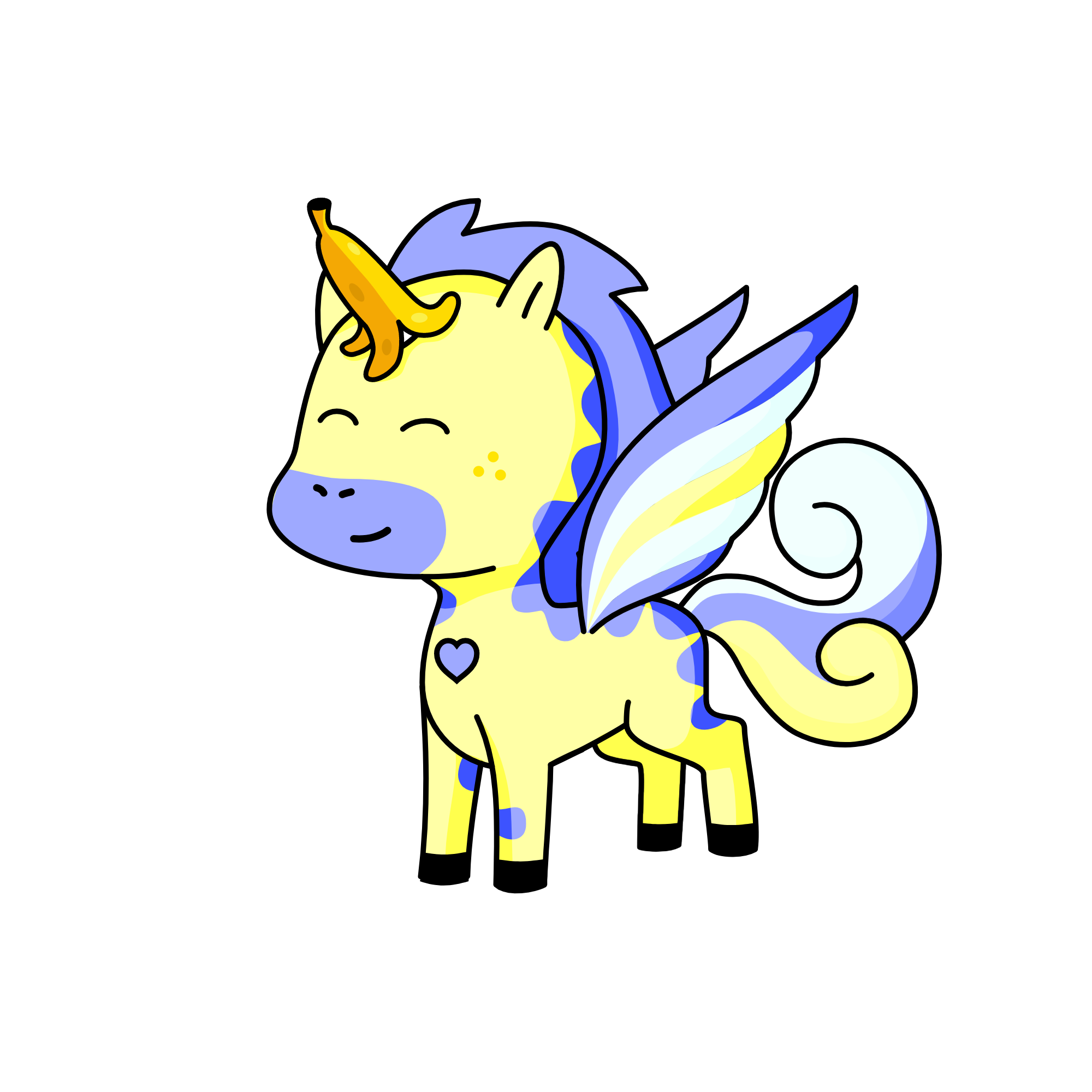 banana blueberry muffin, the unicorn