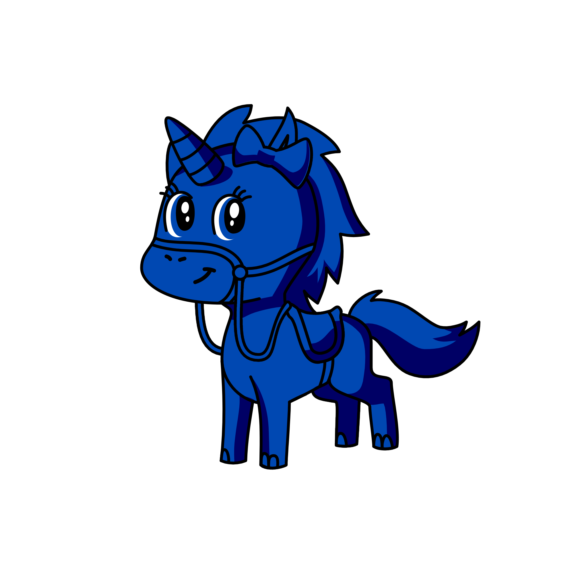 all blue, the unicorn