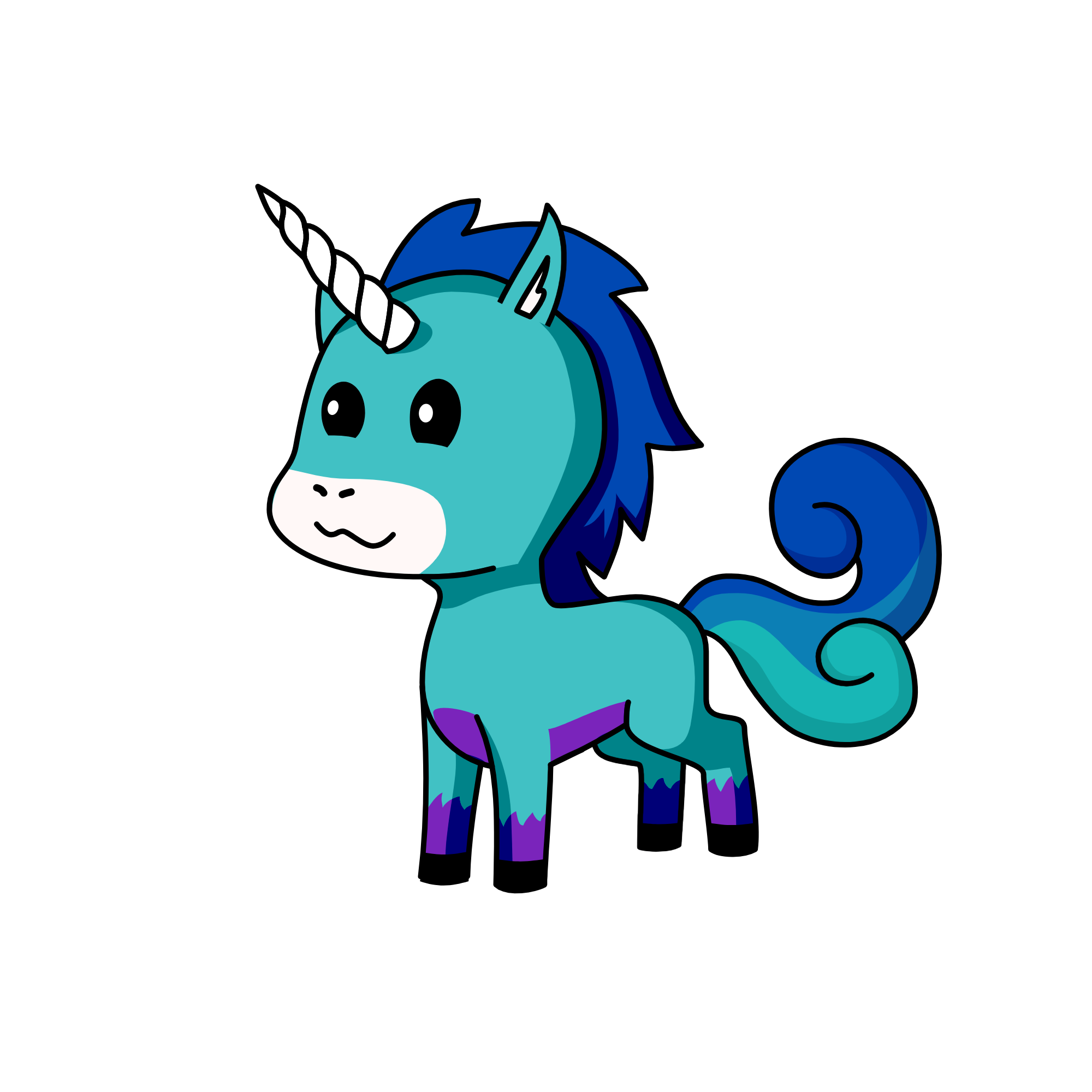 Blue, the unicorn