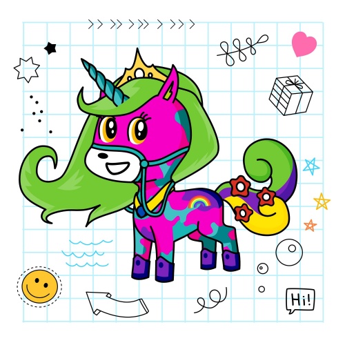 Best friend of Aria who designs amazing unicorns.