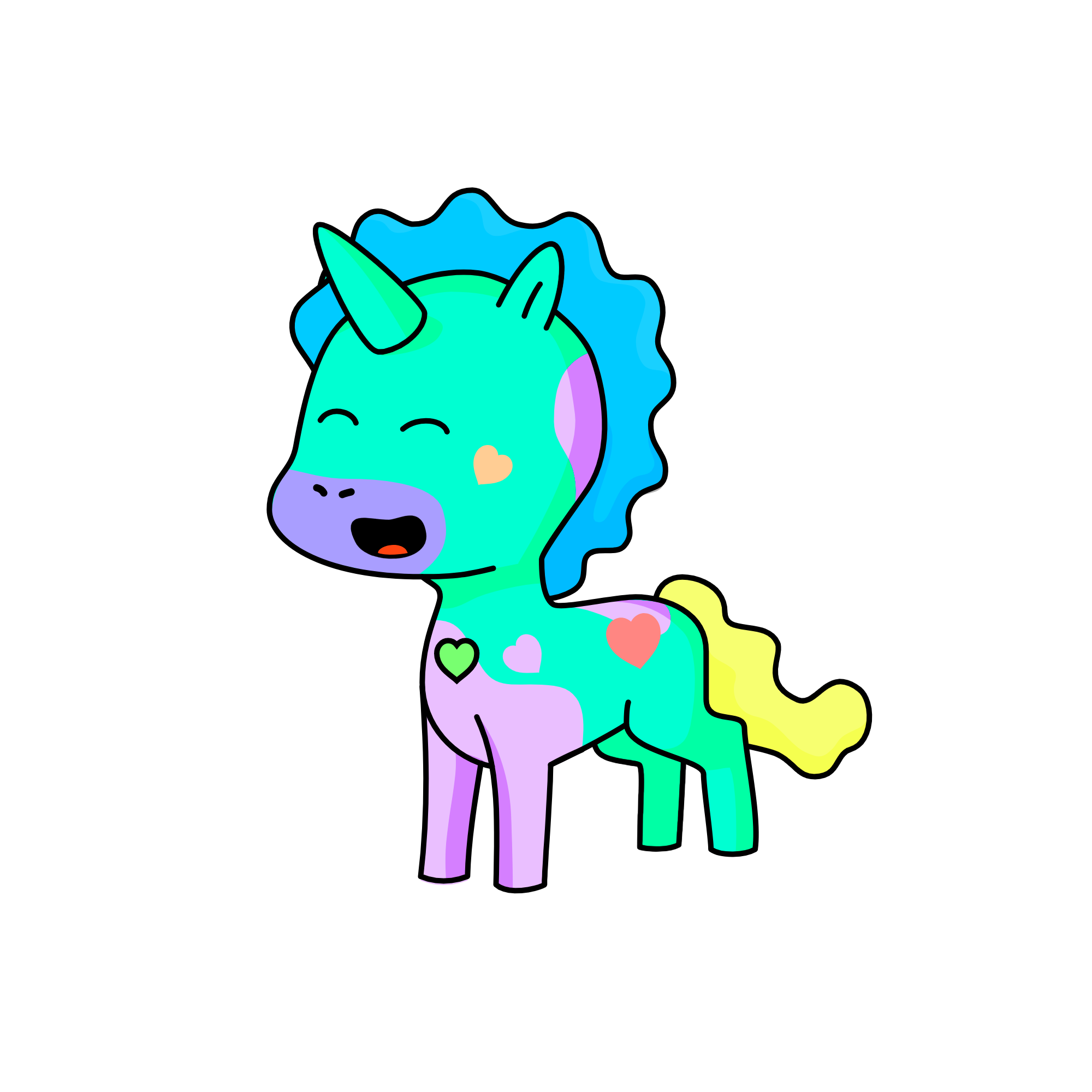  Neon Happy, the unicorn