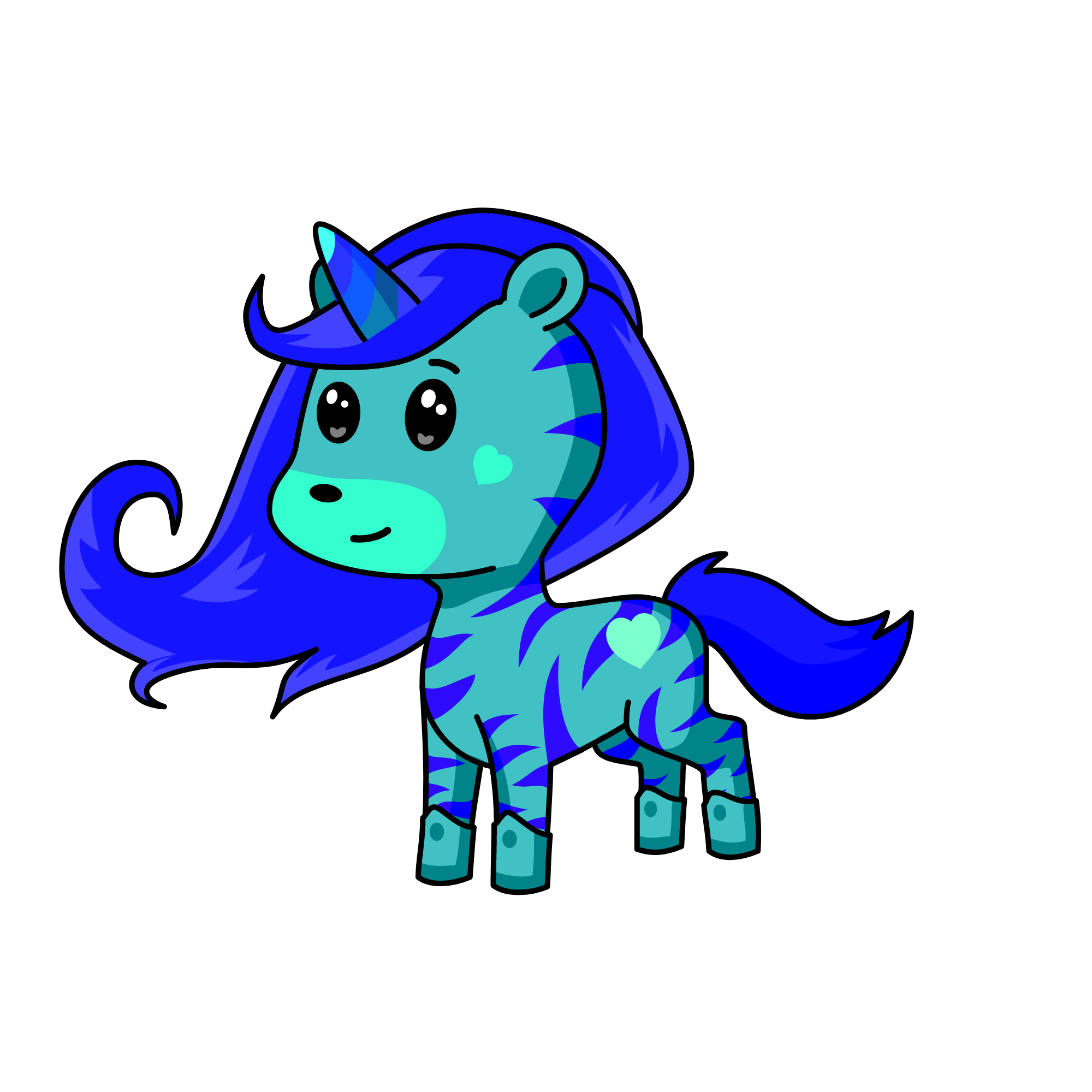 blue, the unicorn
