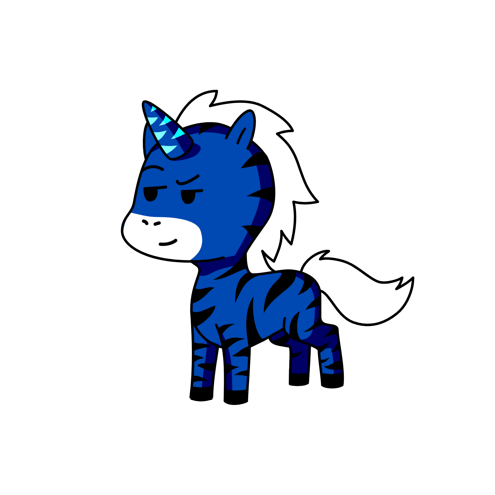blue, the unicorn