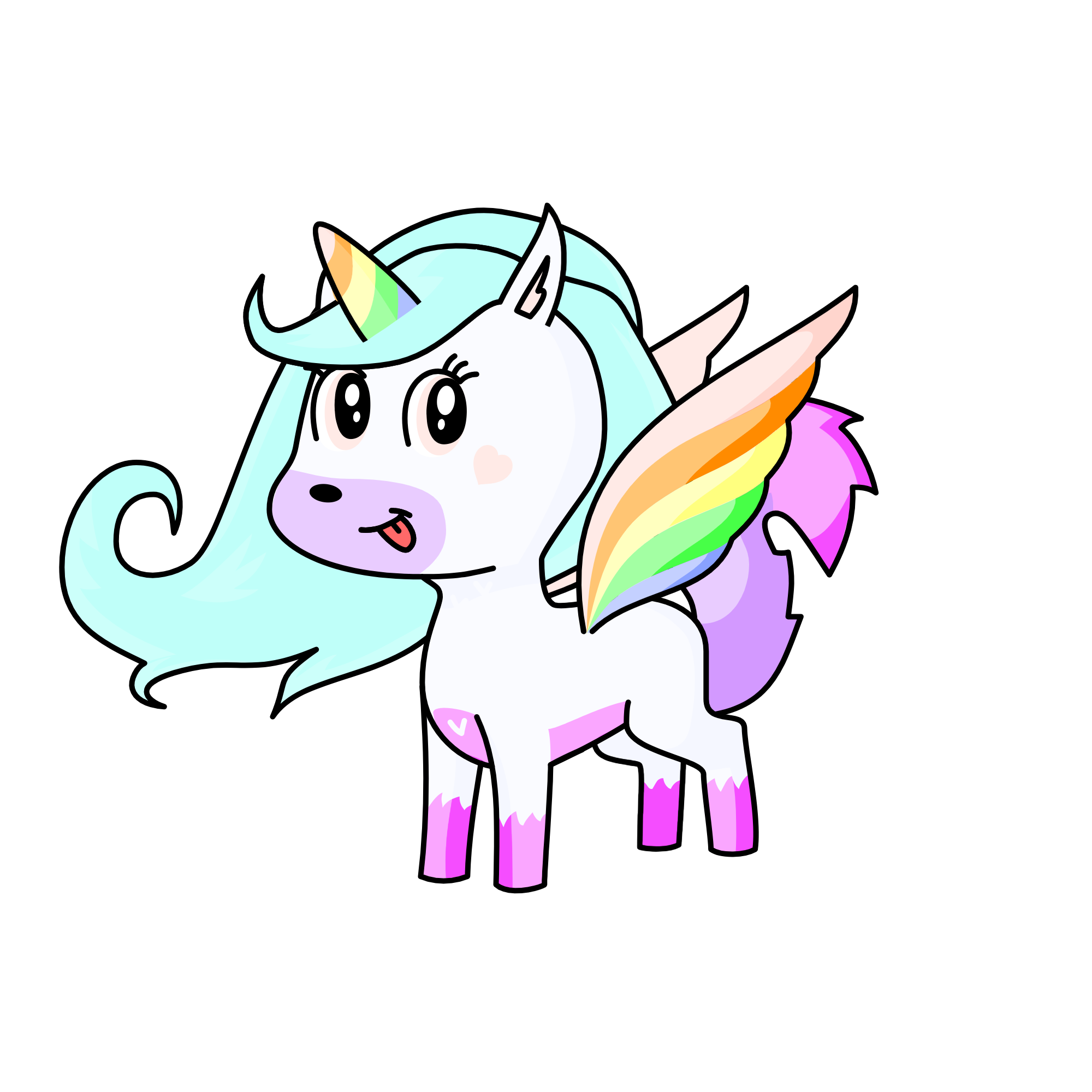 pastel rainbow, the unicorn