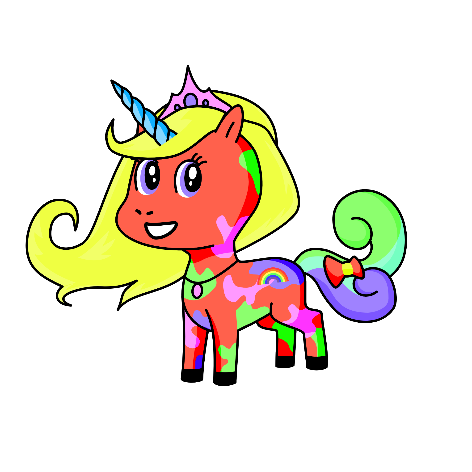 Queen Rainbow Pastel, the unicorn