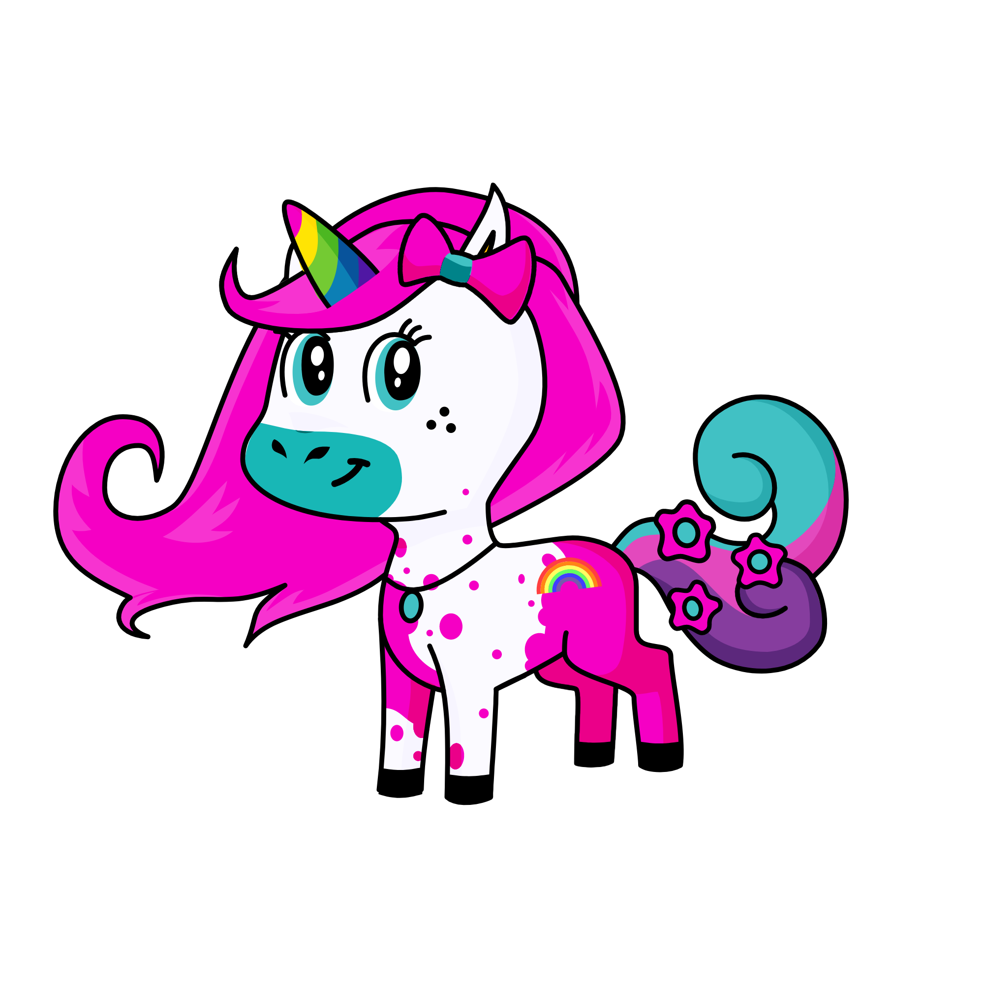 rainbow sparkels, the unicorn