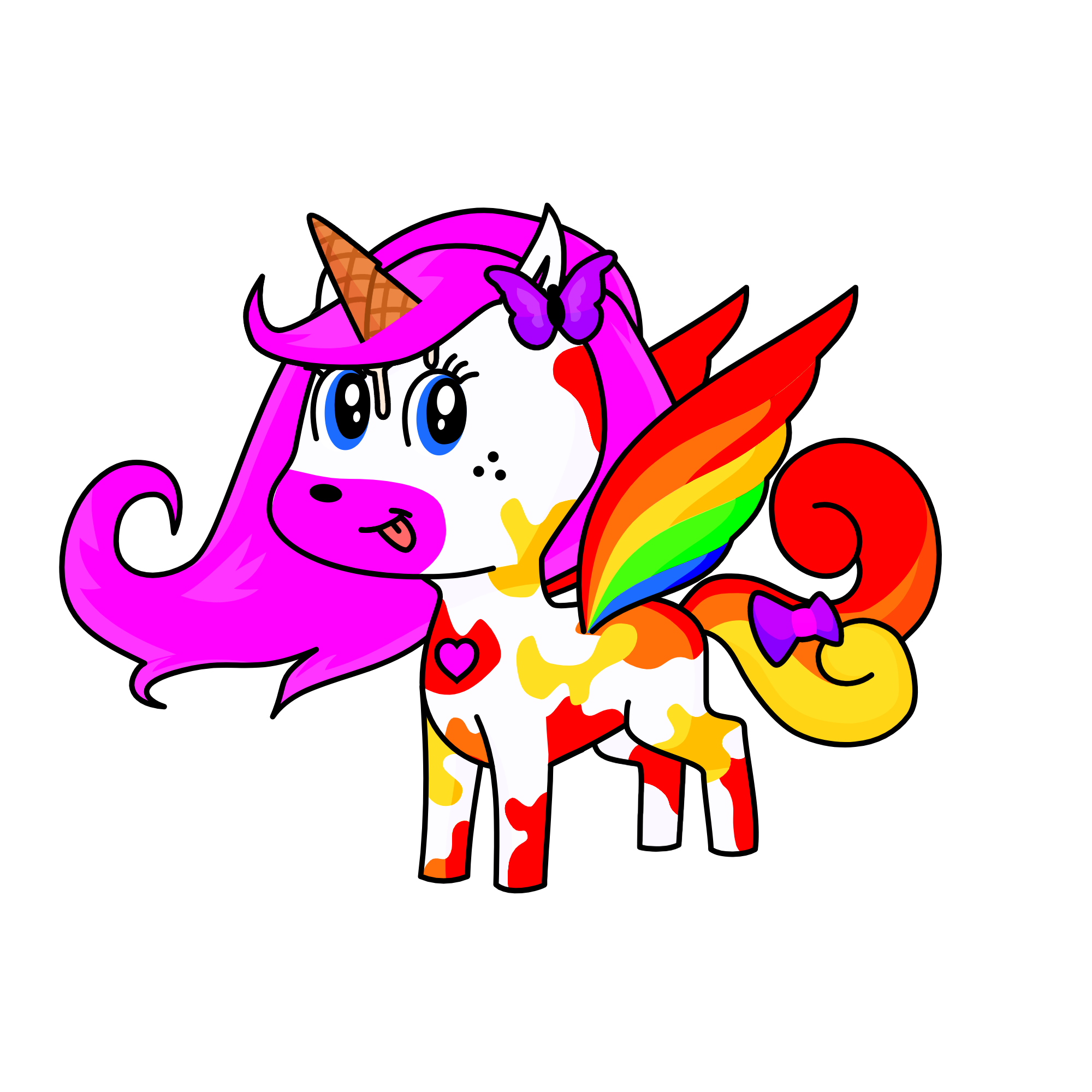 Rainbow cotton candy, the unicorn