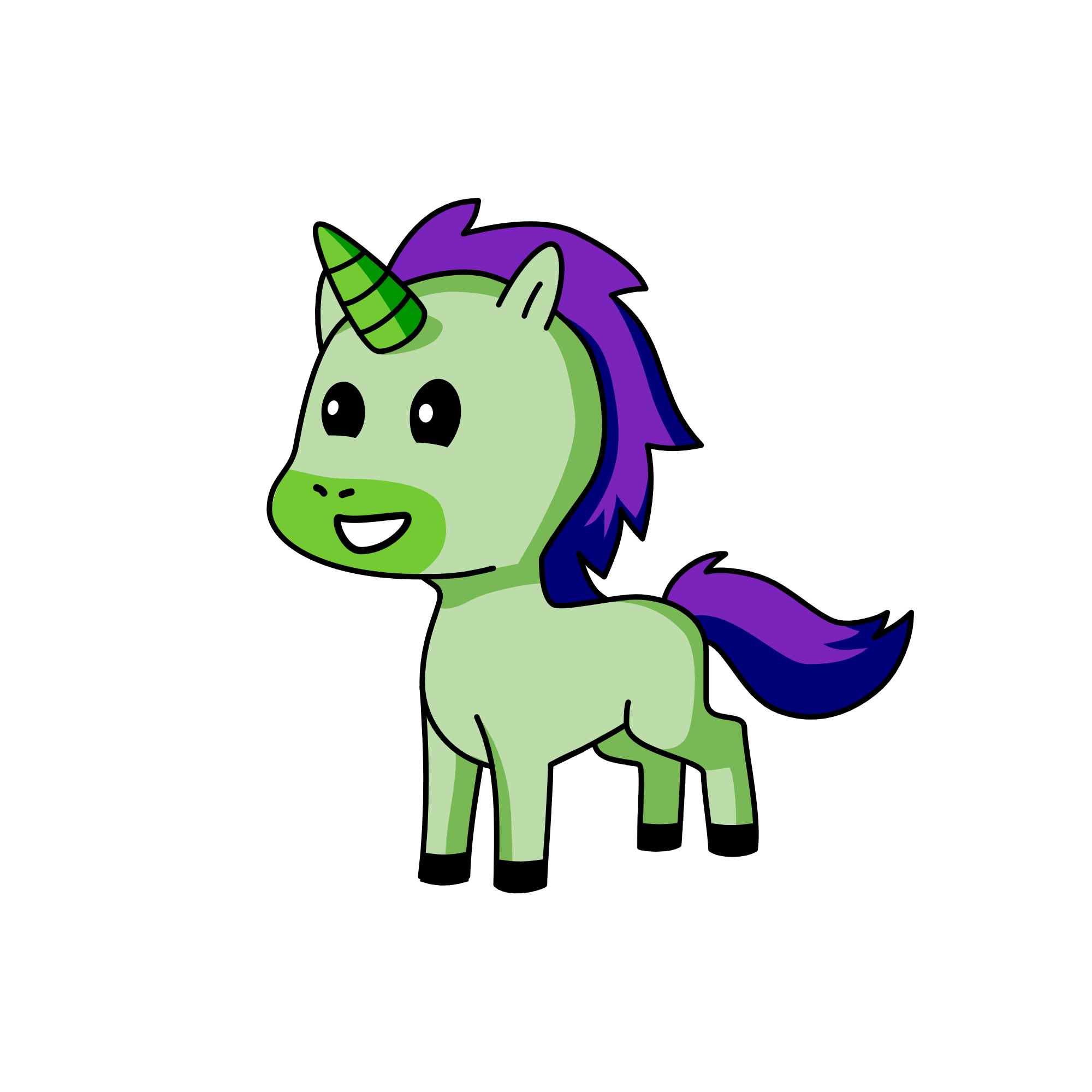 green unicorn, the unicorn