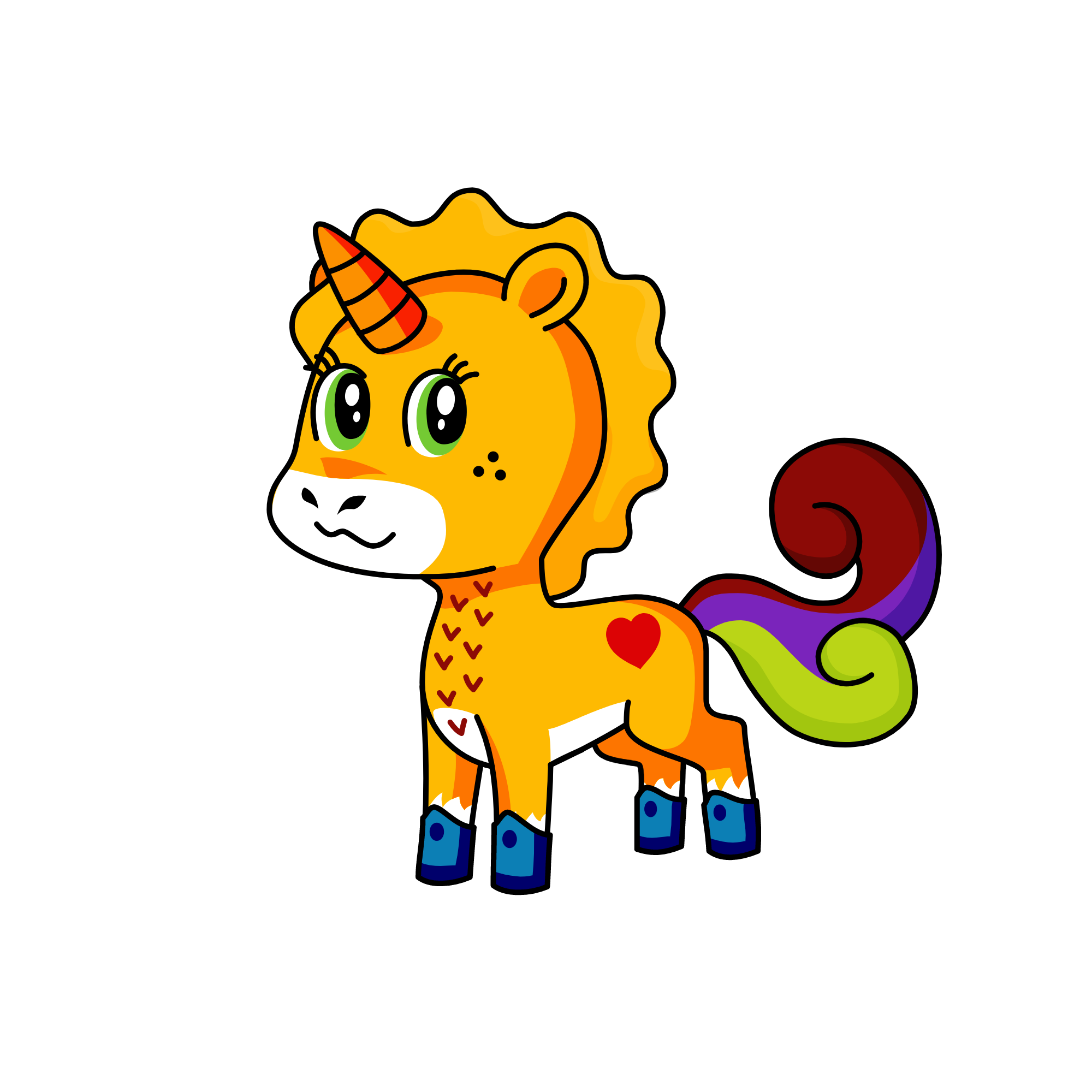 >:<, the unicorn
