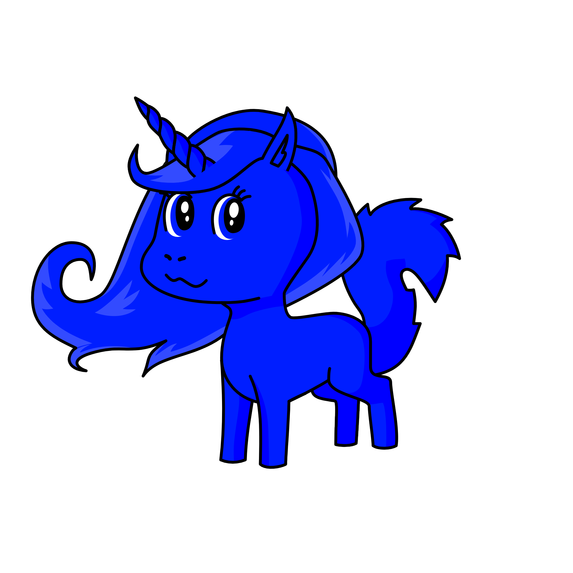Blue, the unicorn