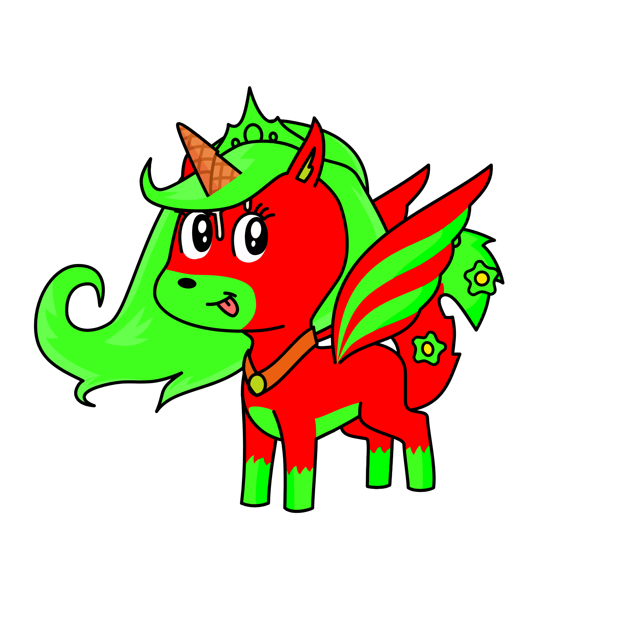 Cherry ice cream, the unicorn