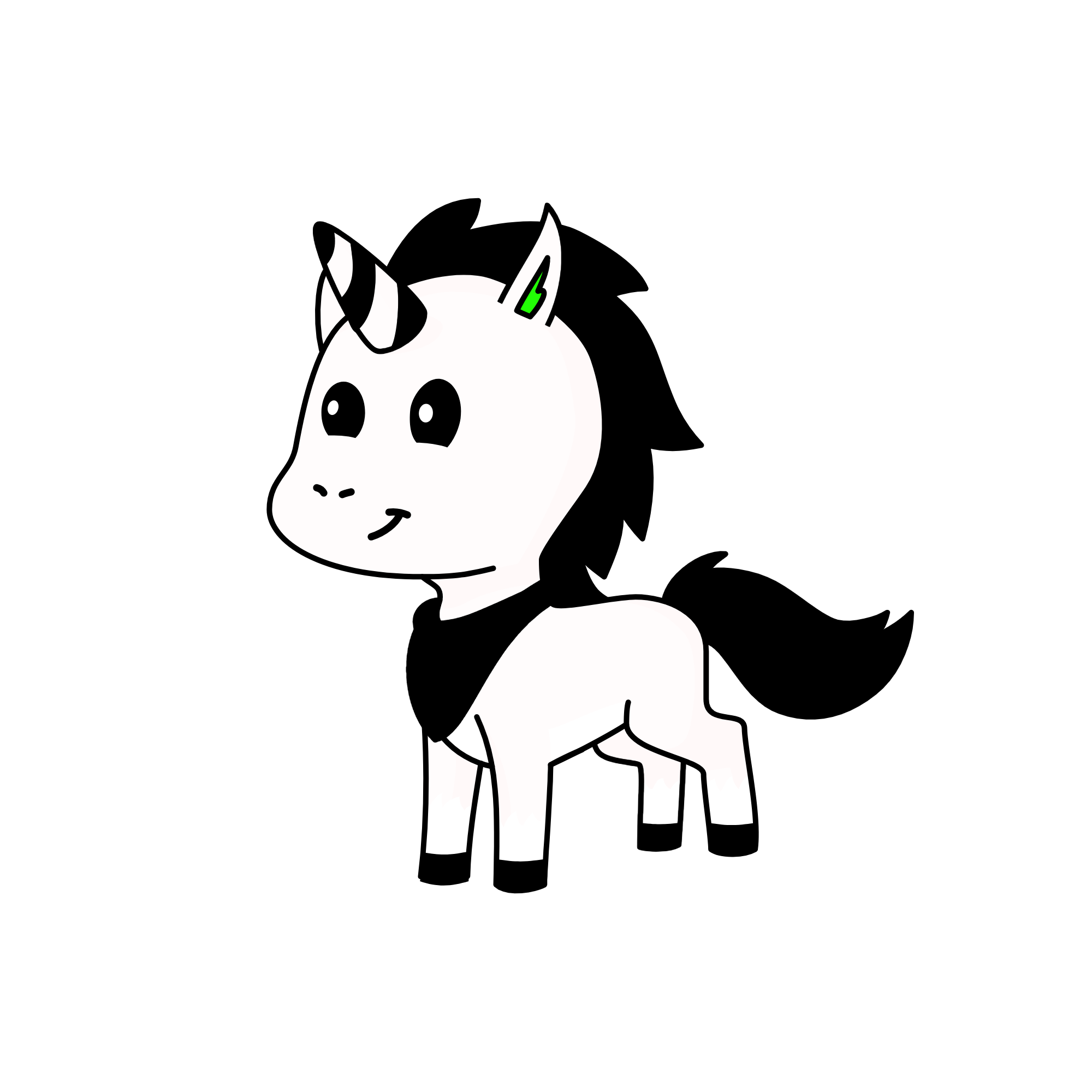 Olfa the snowman, the unicorn