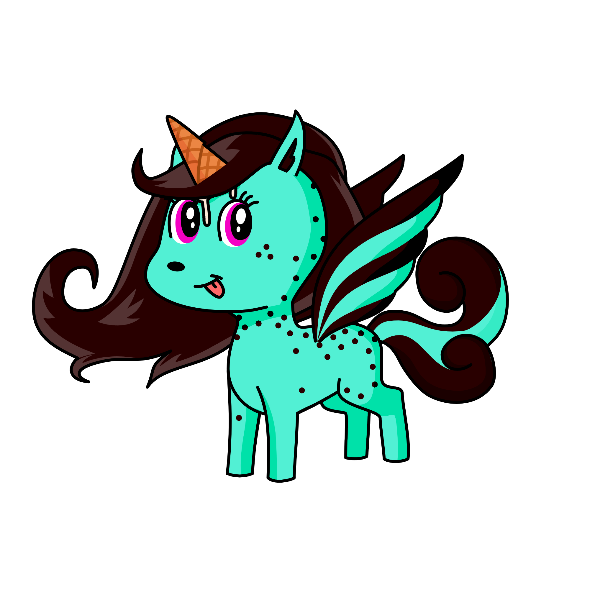 Mint Chocolate Chip Ice Cream, the unicorn