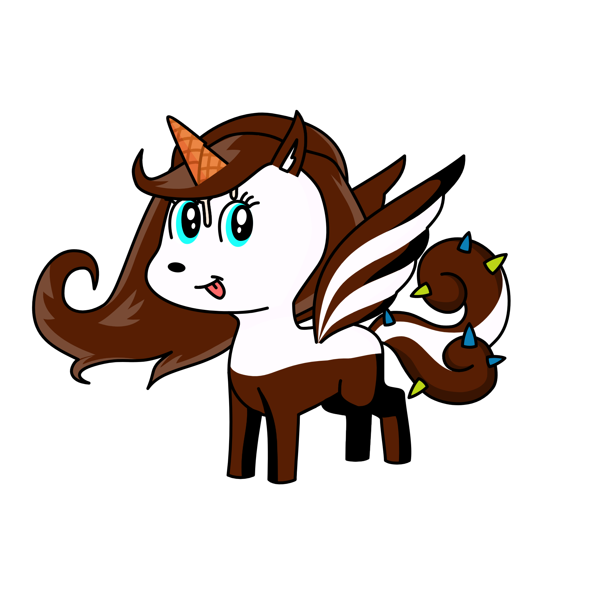 Chocolate Cake with Ice Cream, the unicorn