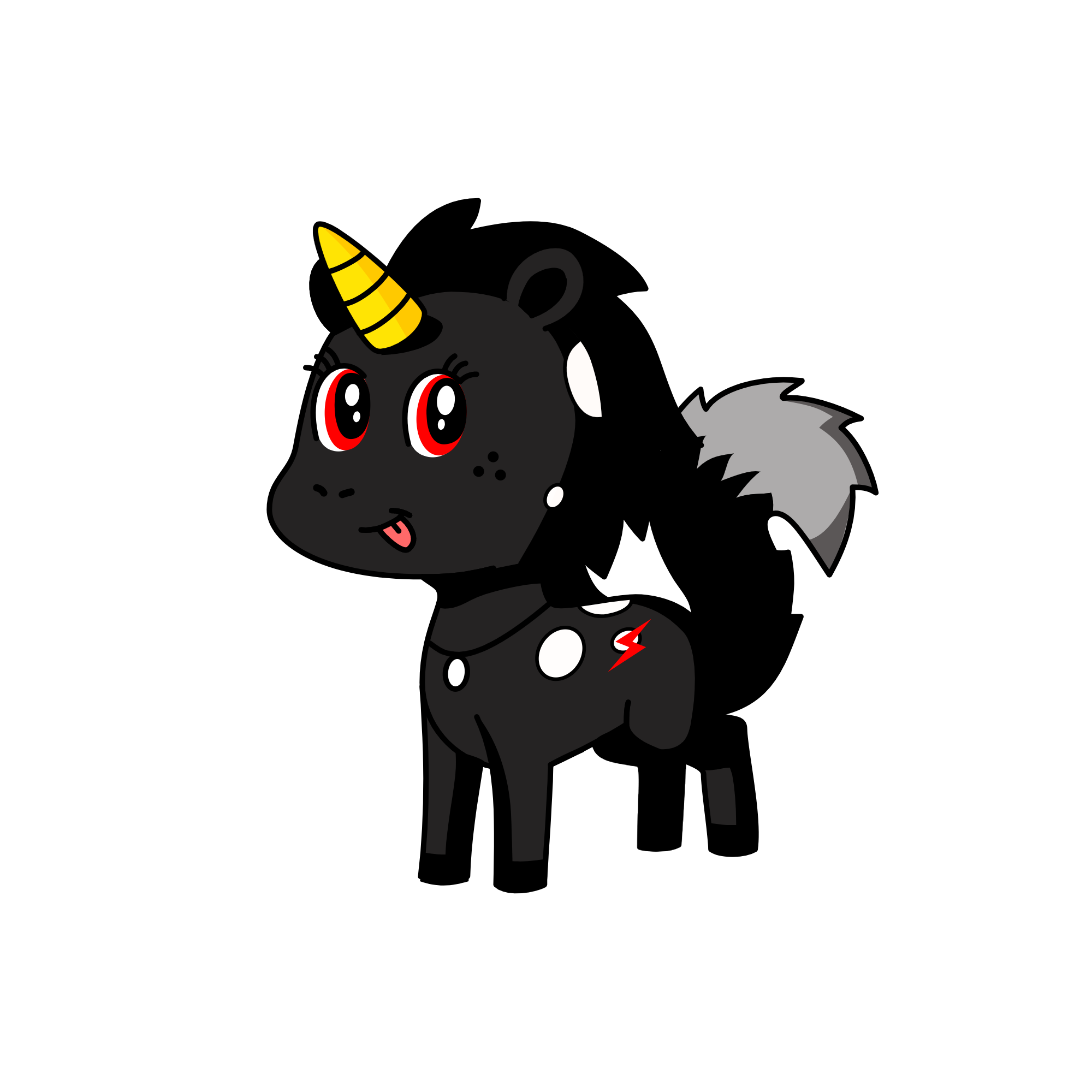 Blacky, the unicorn