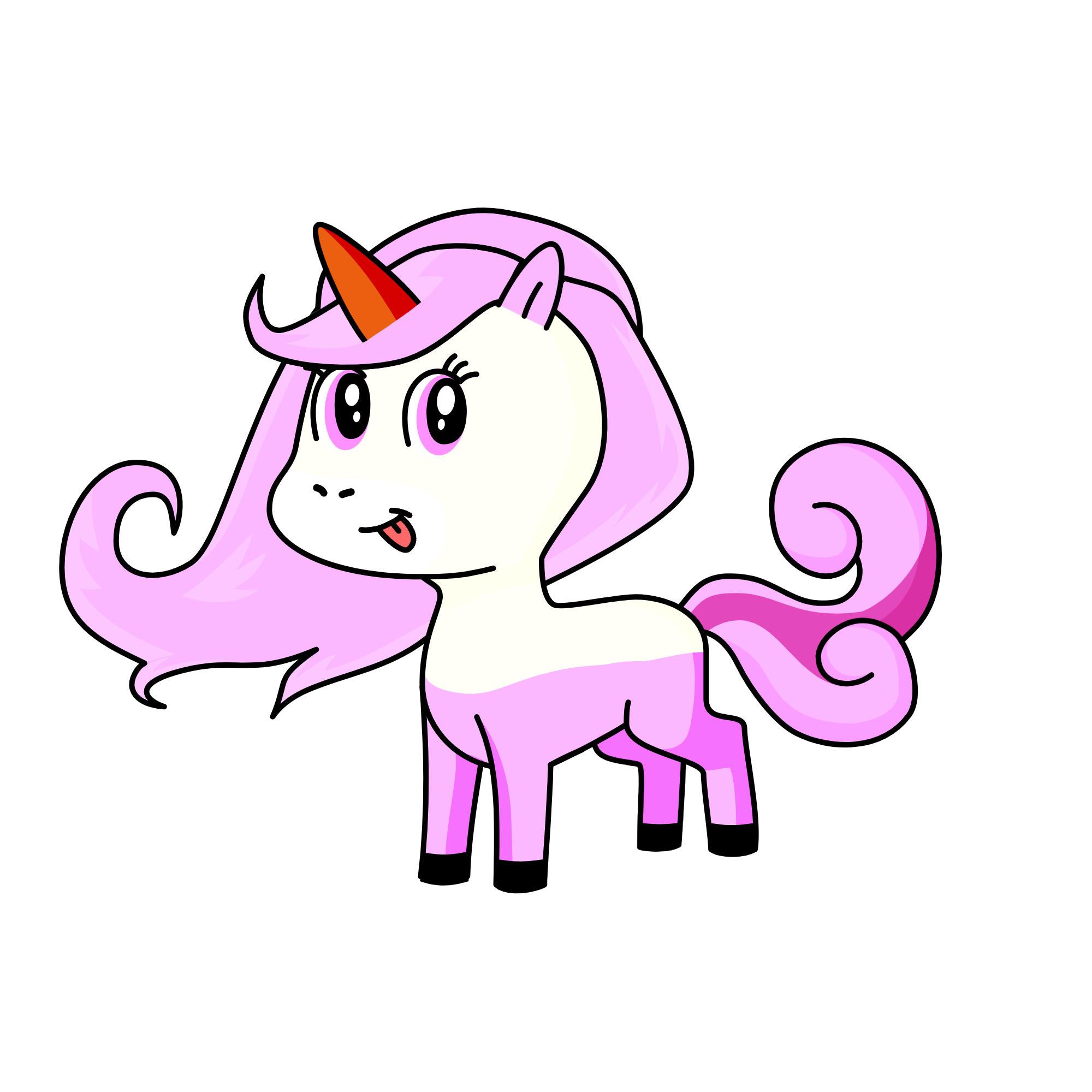 strawberry cake with ice cream, the unicorn
