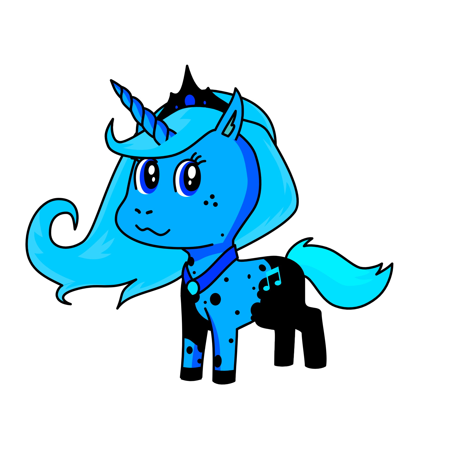 Neon blue, the unicorn