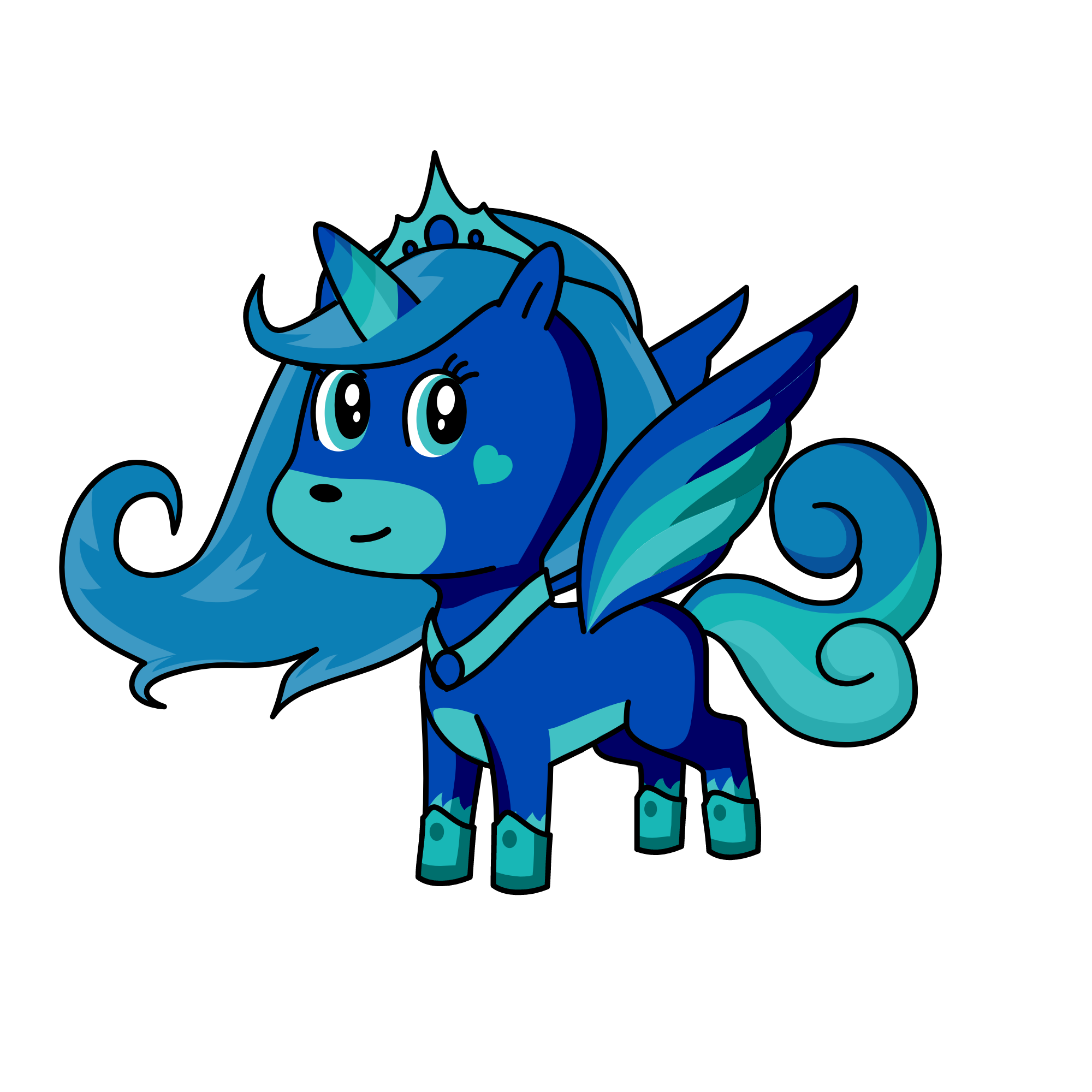 Blue, the unicorn