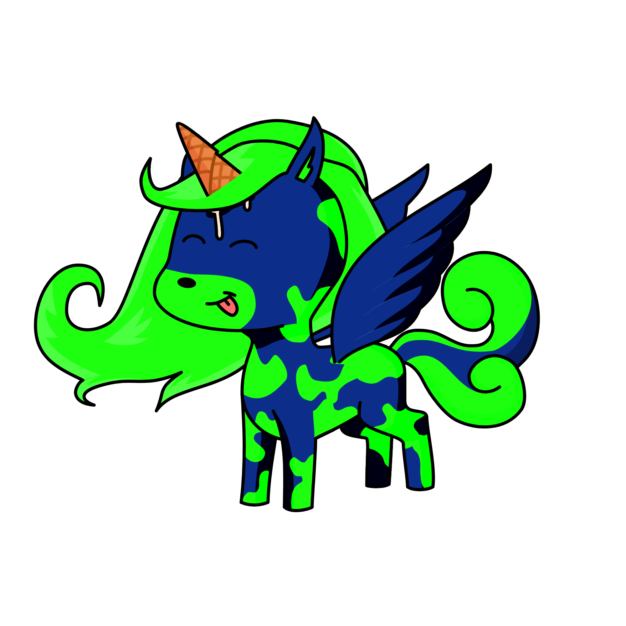 Kiwi BlueBerry Cake, the unicorn
