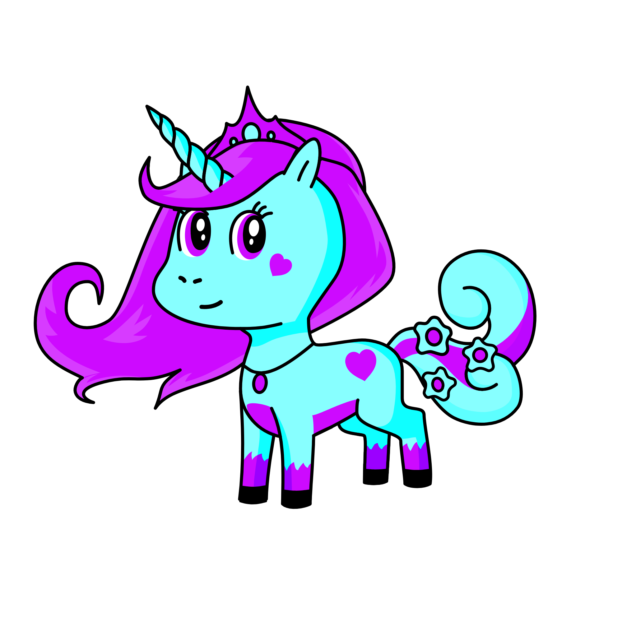 blue, the unicorn