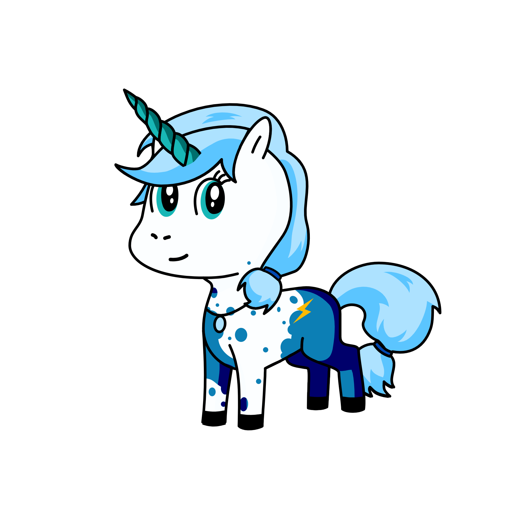 Gökmavi, the unicorn