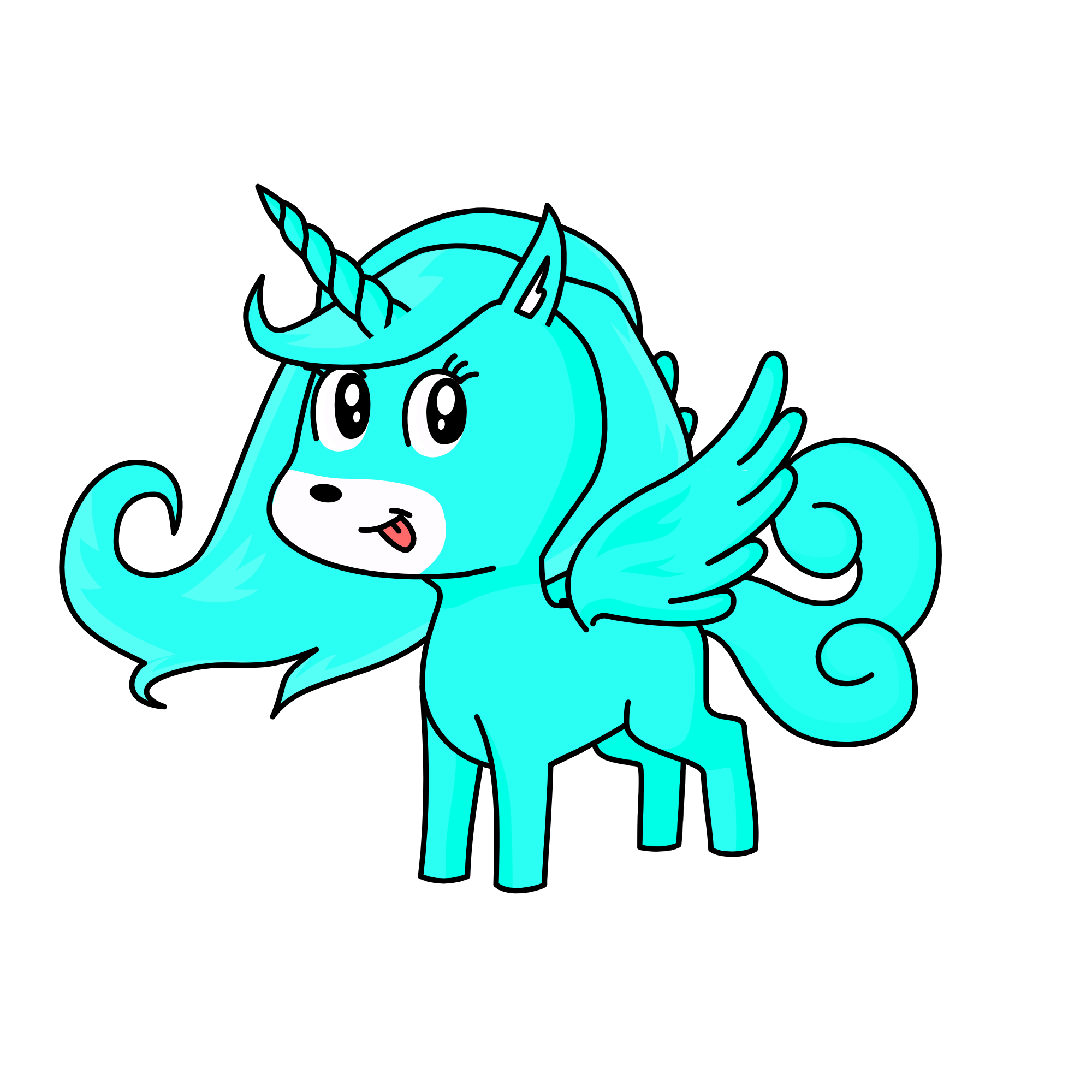 light blue among us, the unicorn