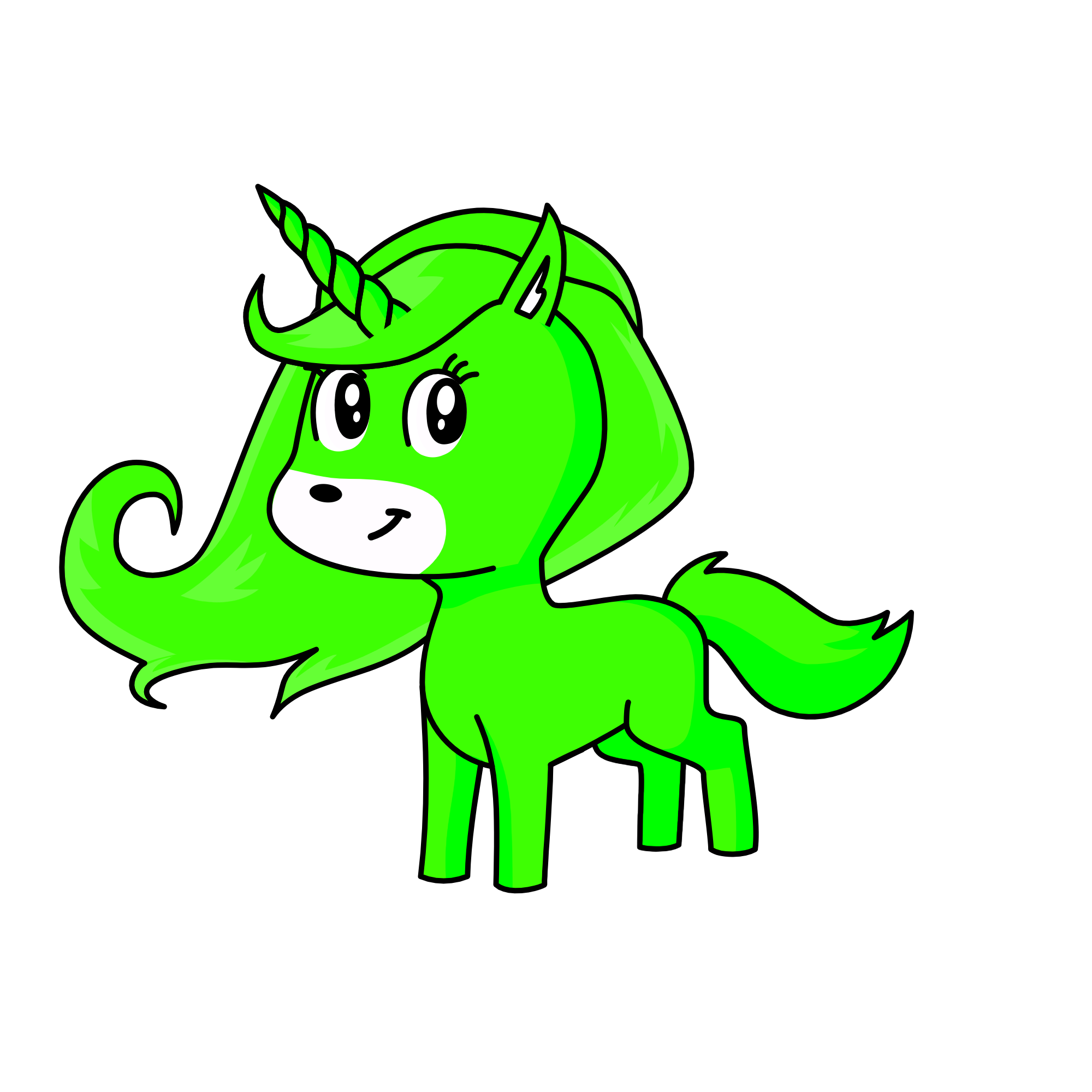 lime green among us, the unicorn