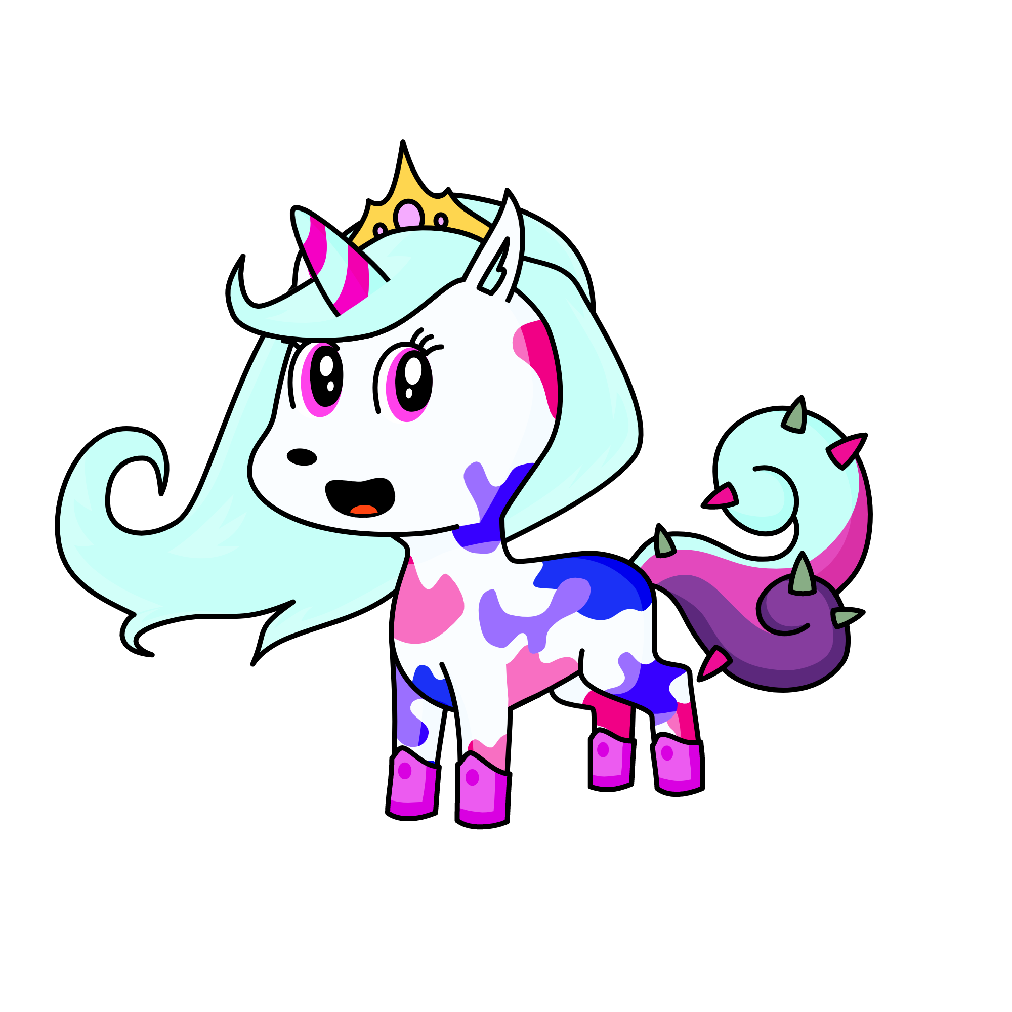 Lady glitter sparkles, the unicorn
