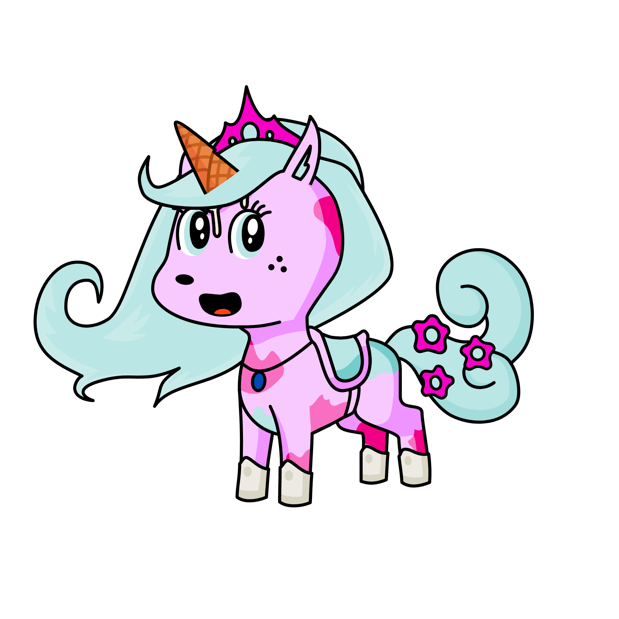 Ice cream with cherry on top, the unicorn