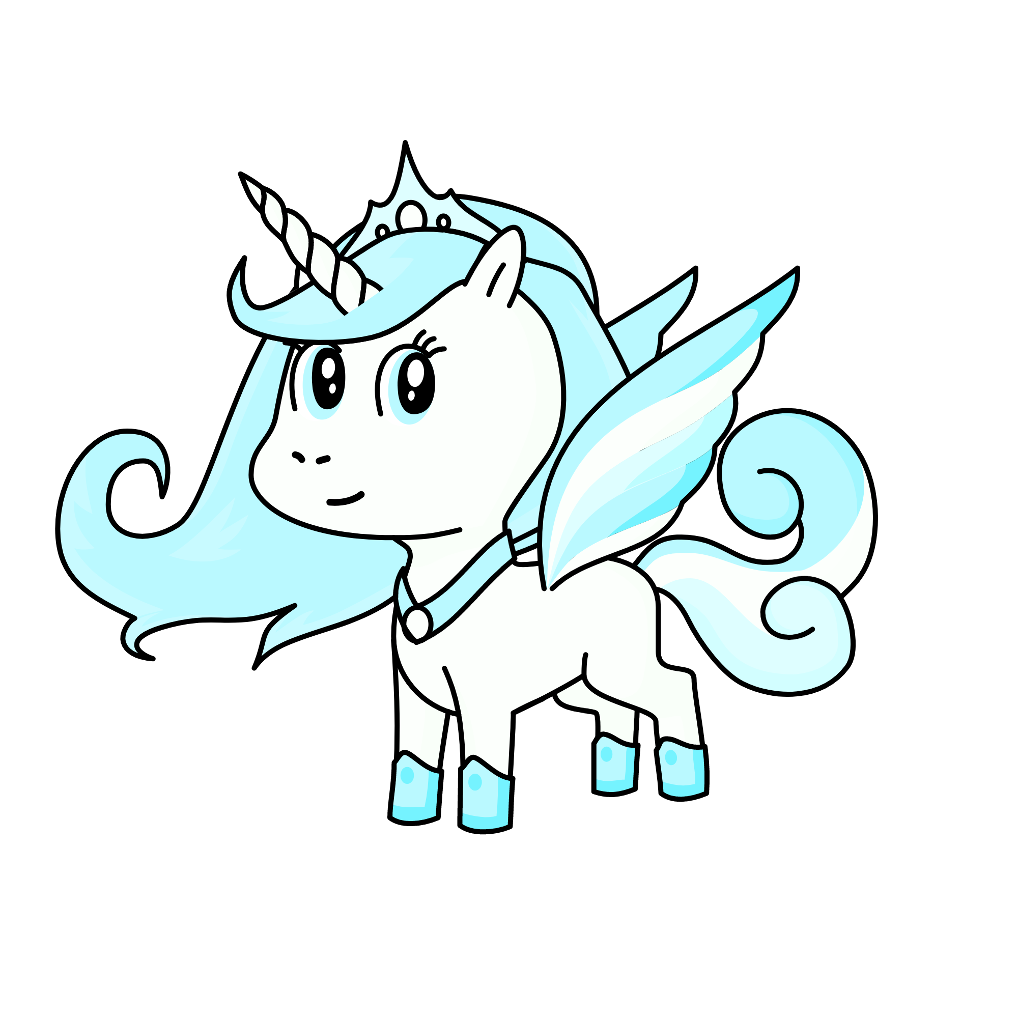 ice and snow and water queen, the unicorn