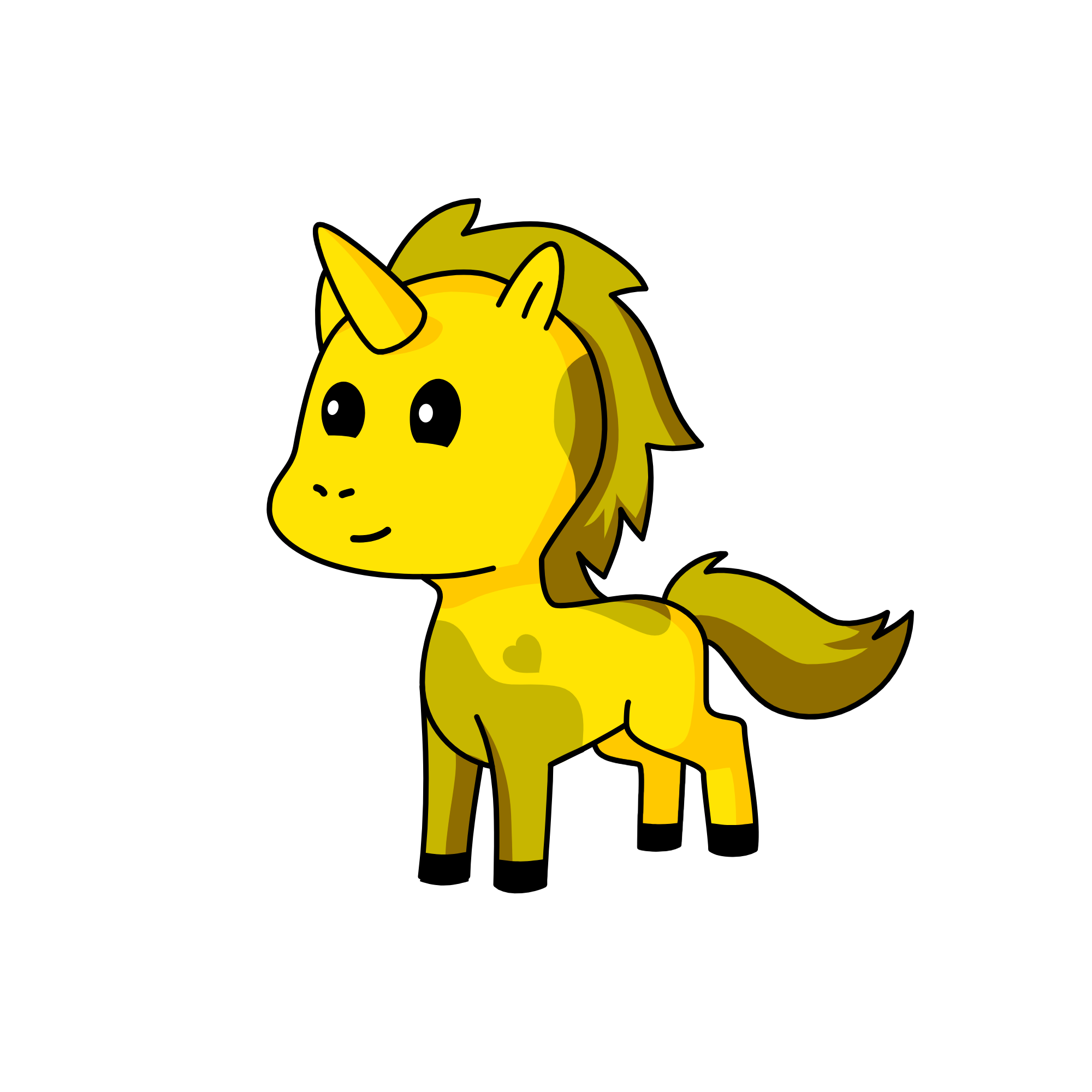 Yellow, the unicorn