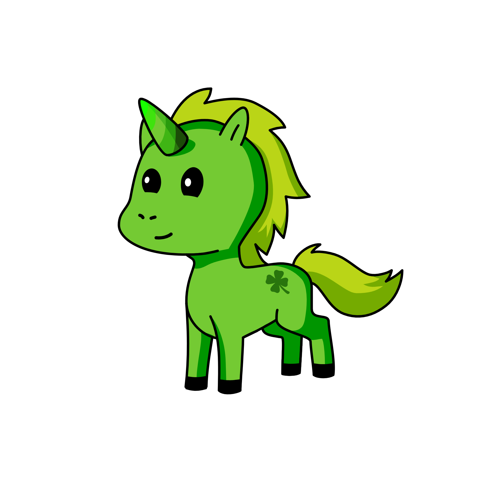 Green, the unicorn