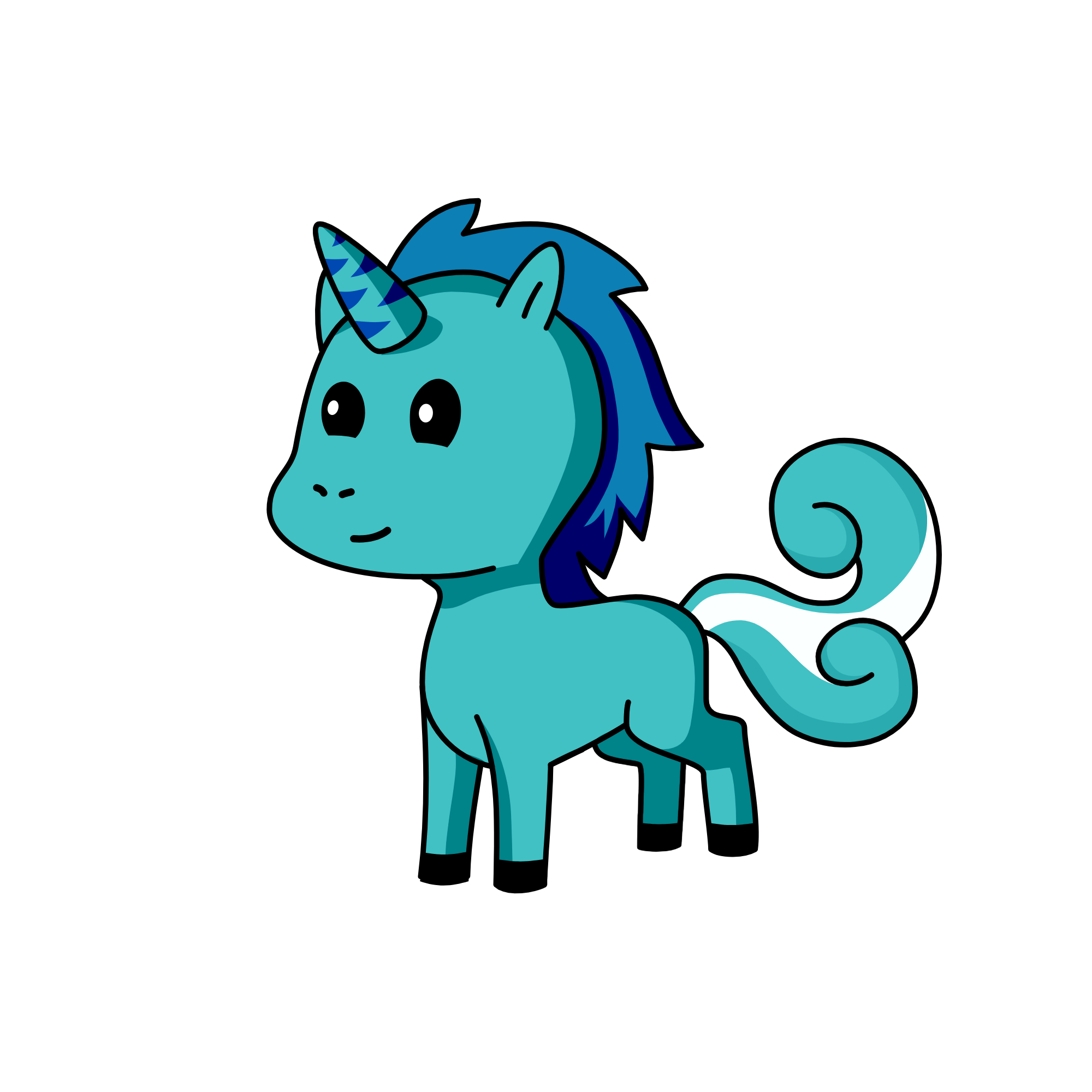 Blue, the unicorn