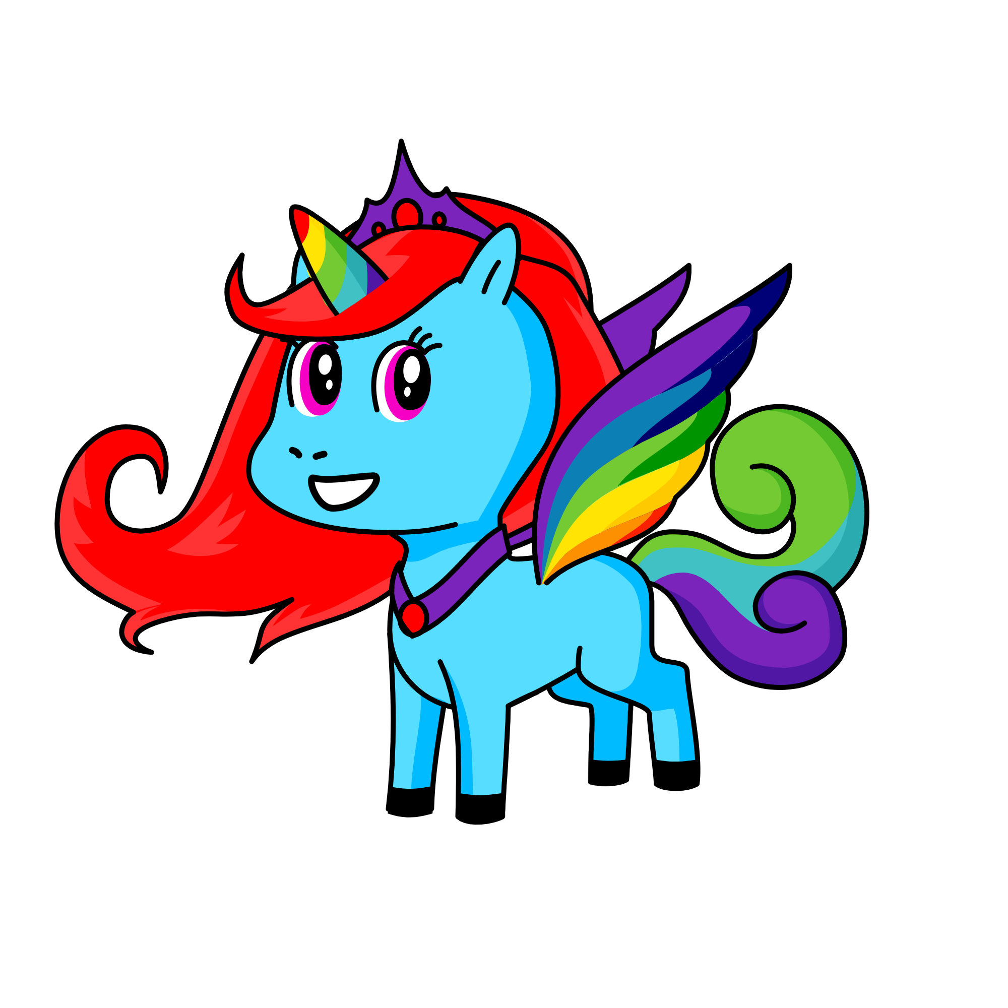 rainbow queen, the unicorn