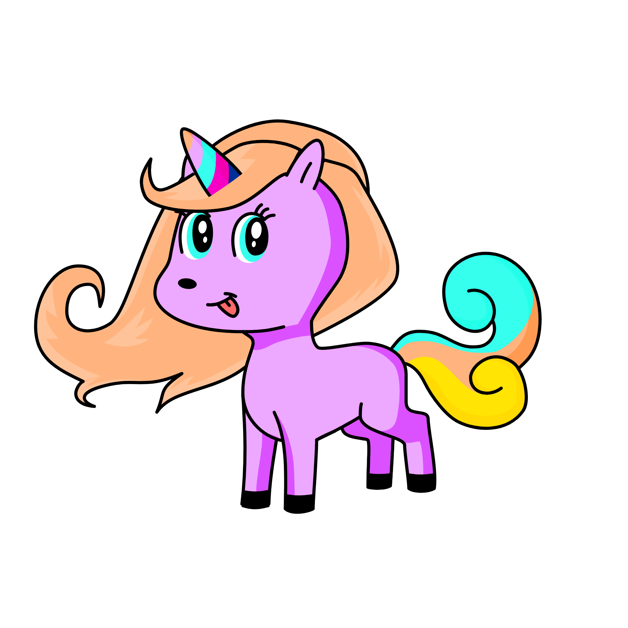Funny crazy , the unicorn