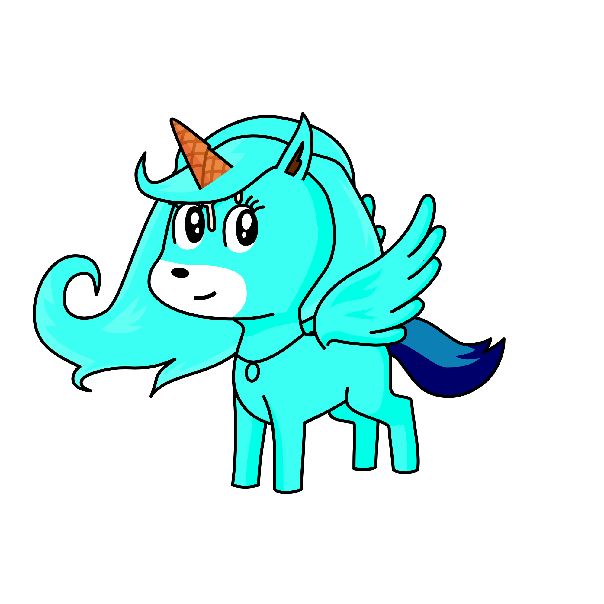 light blue among us, the unicorn