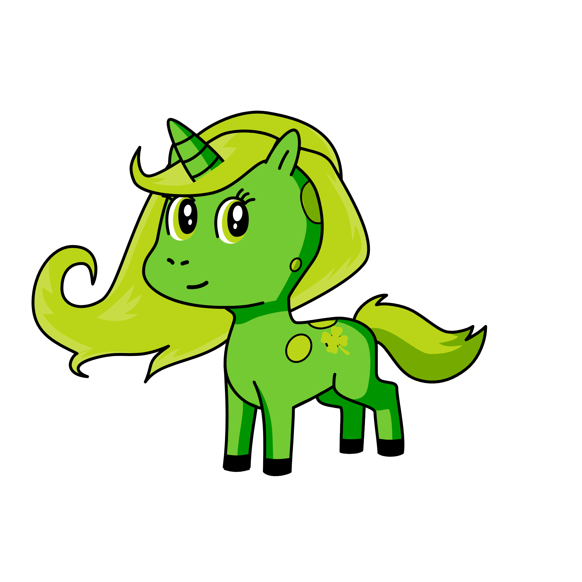 green, the unicorn