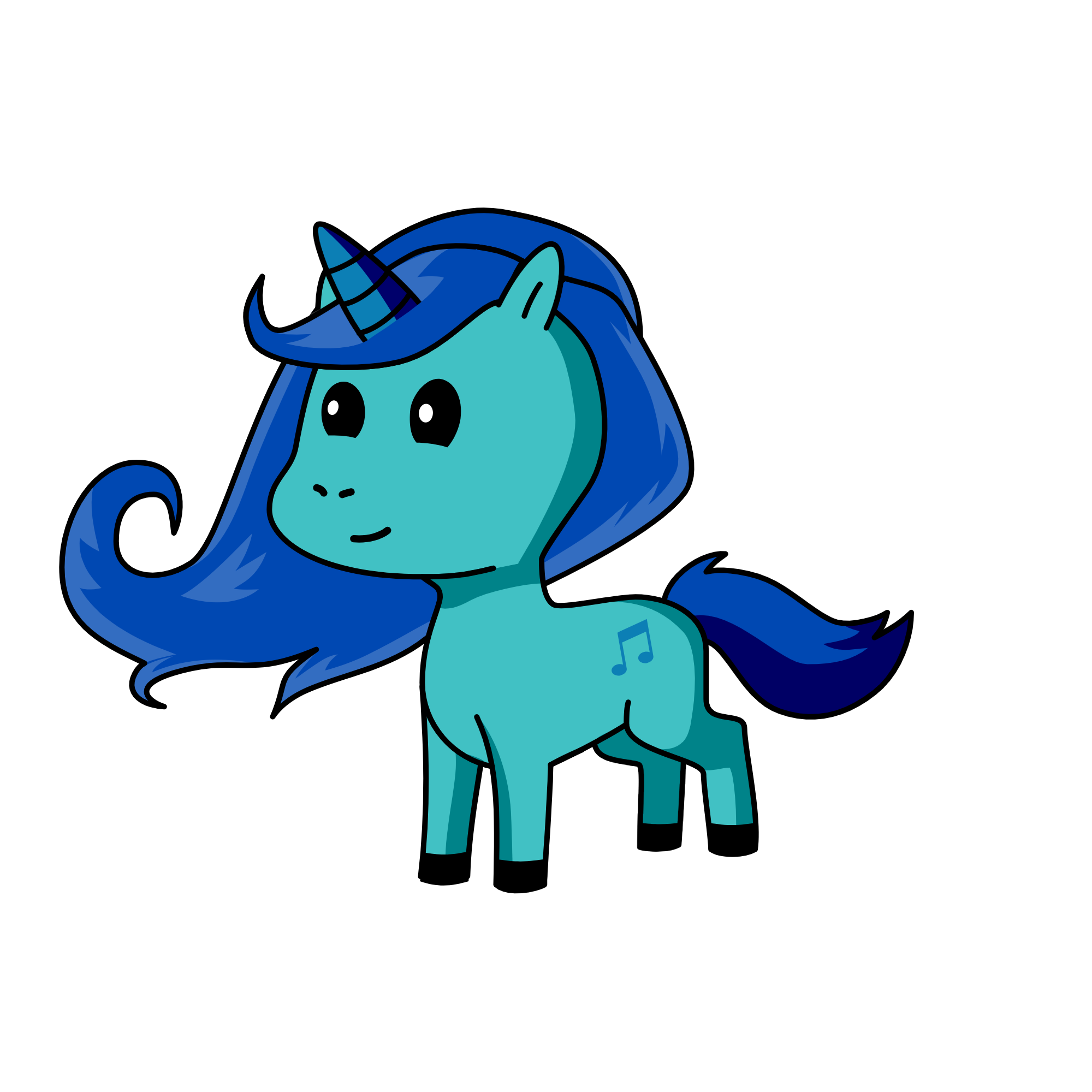 blue, the unicorn