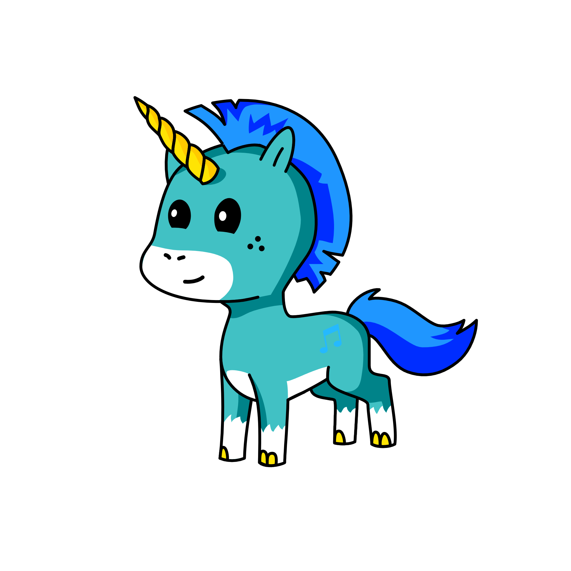 Blue, the unicorn