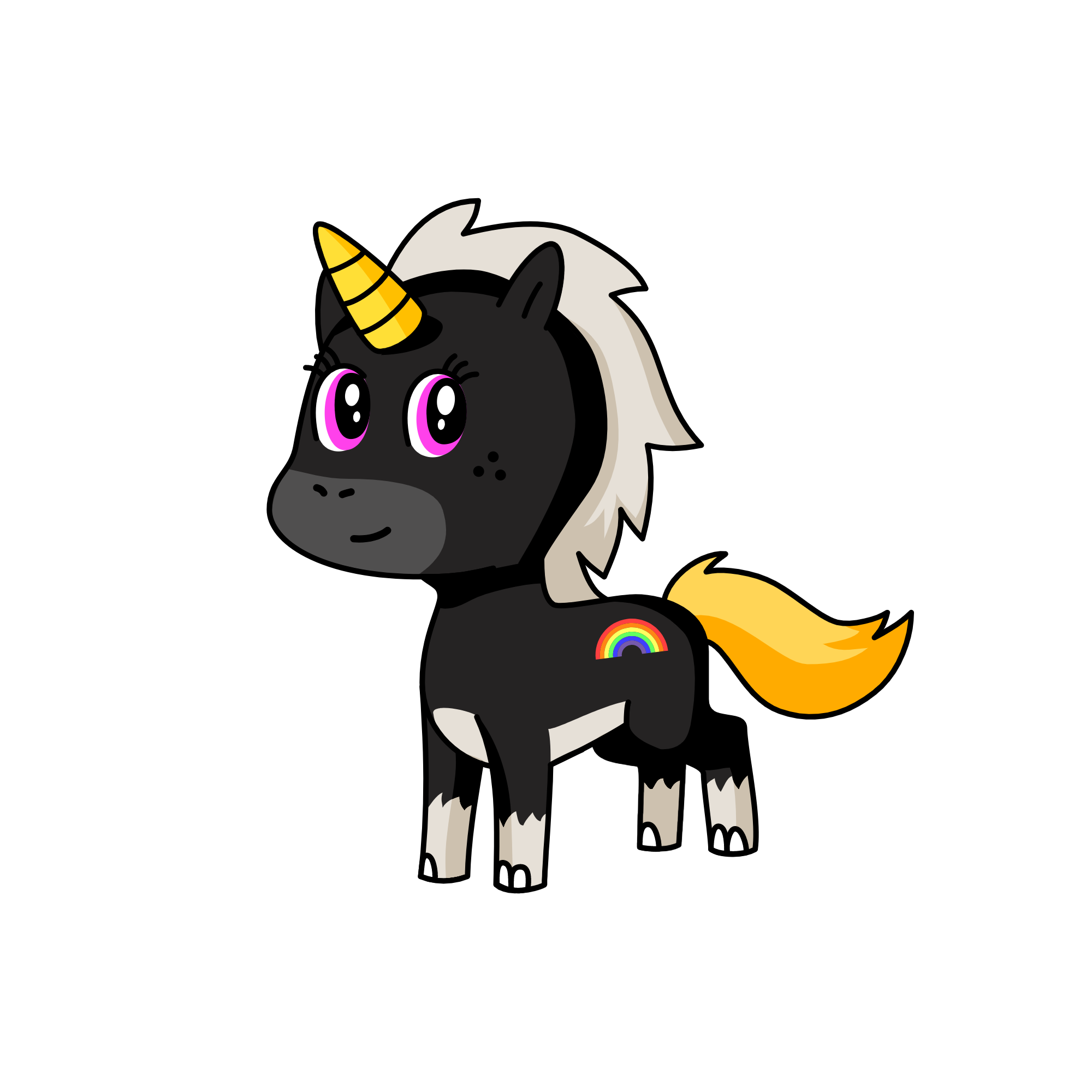 rainbow girl, the unicorn