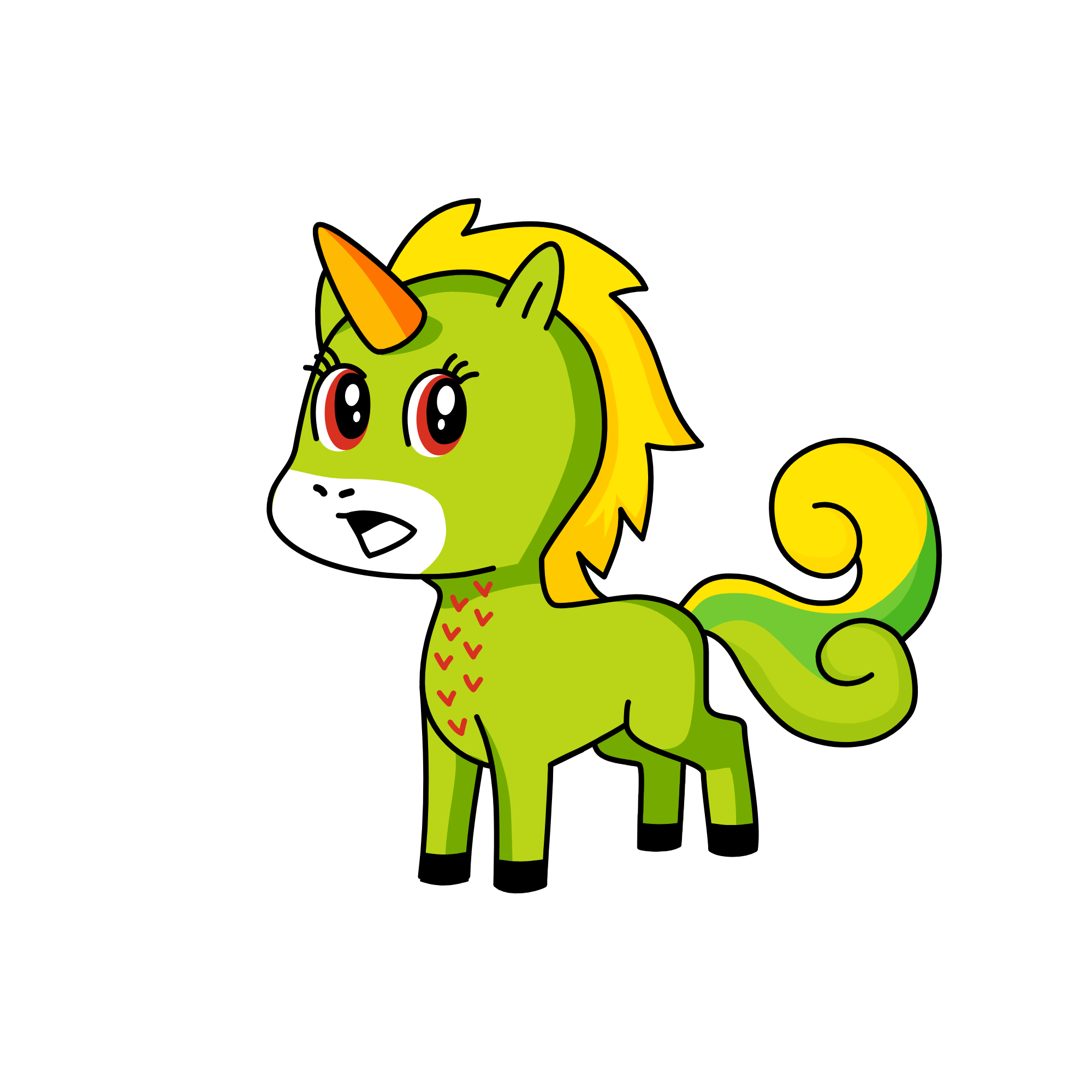 green, the unicorn