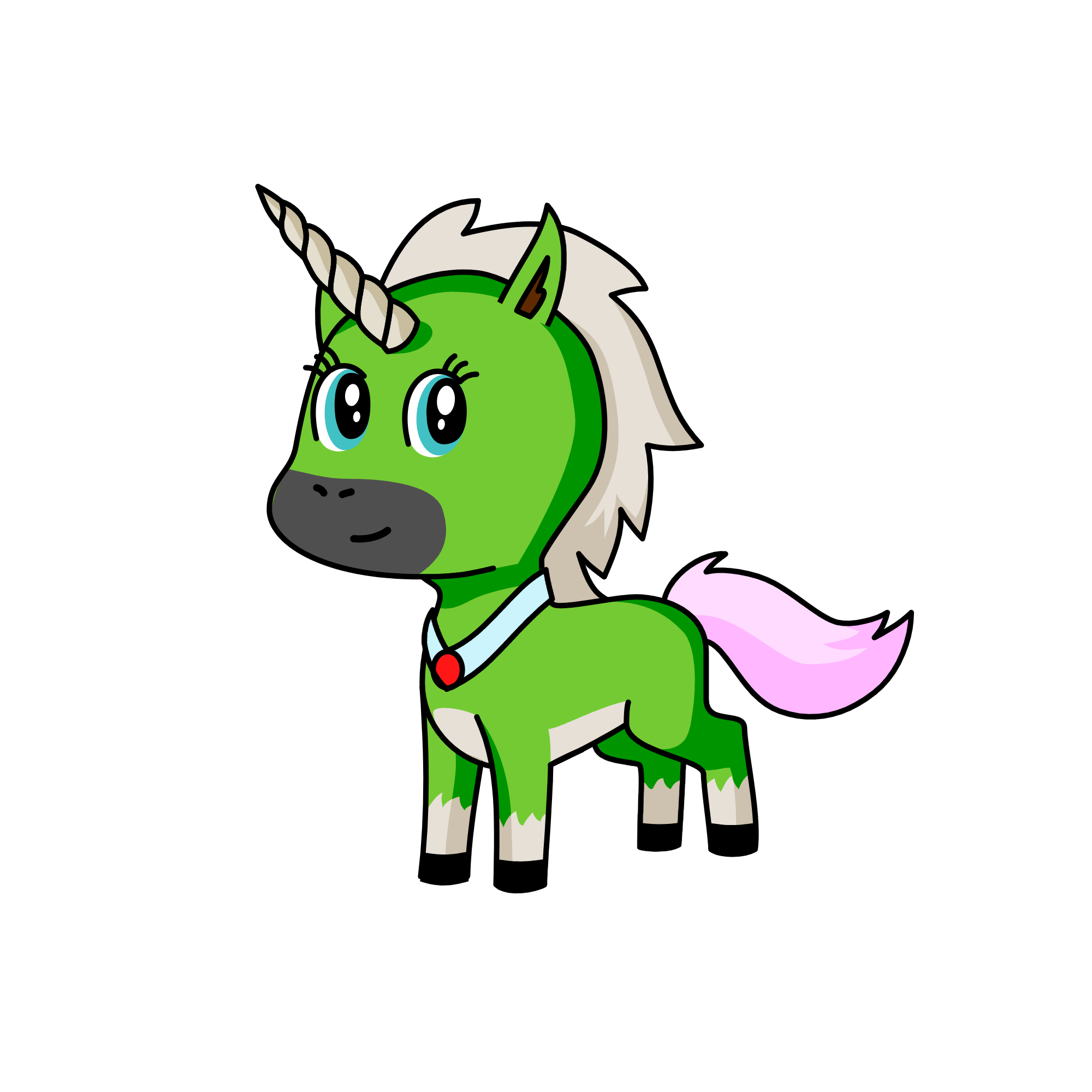 green unicorn, the unicorn