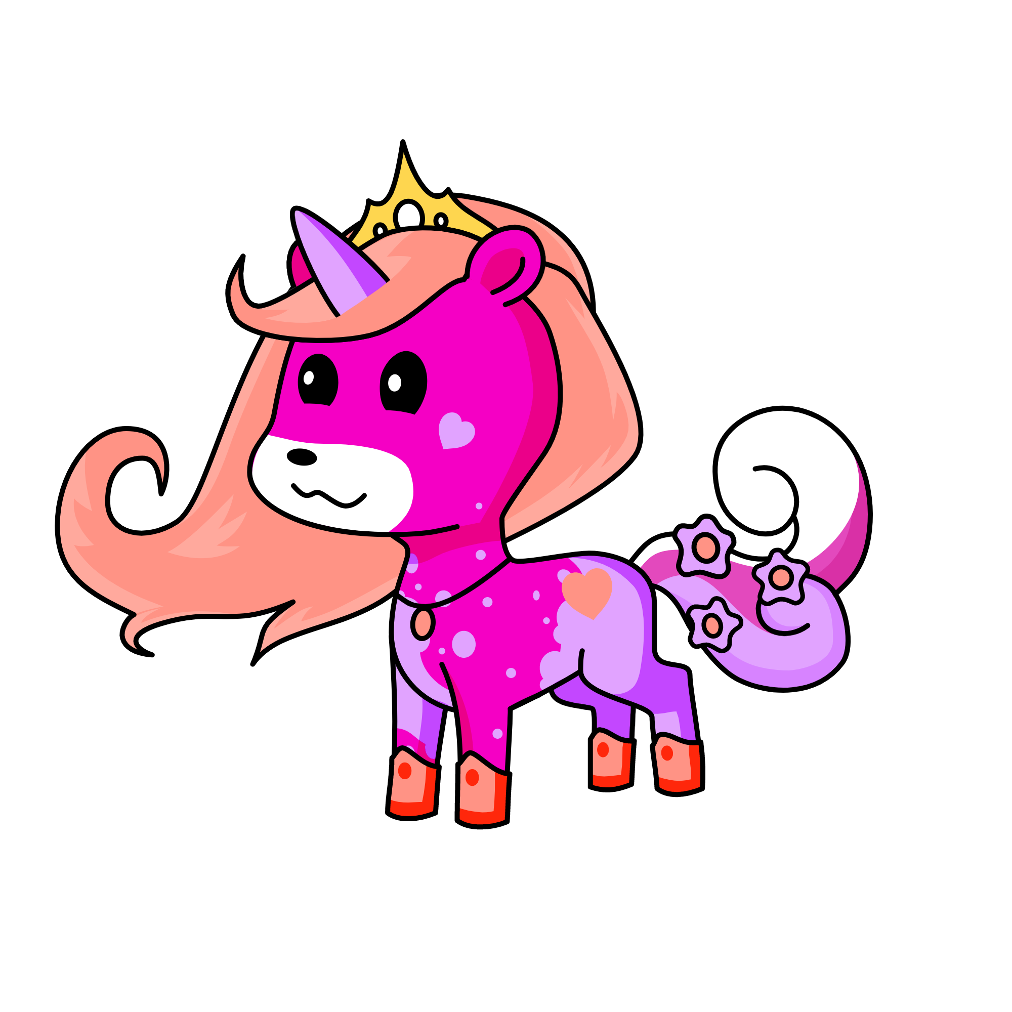 Ruby ( I am royal and spoiled with expensive stuff I am also a little Kawaii bear) , the unicorn