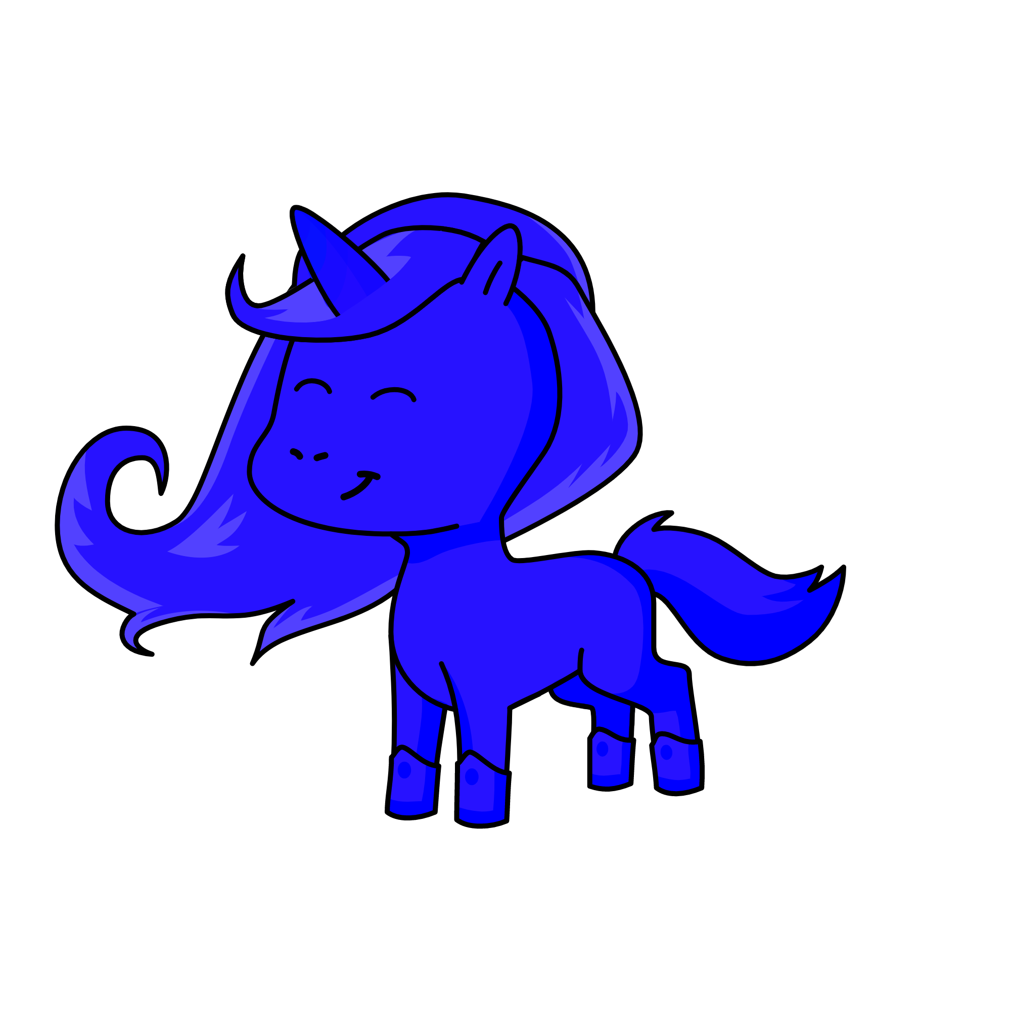 blue, the unicorn